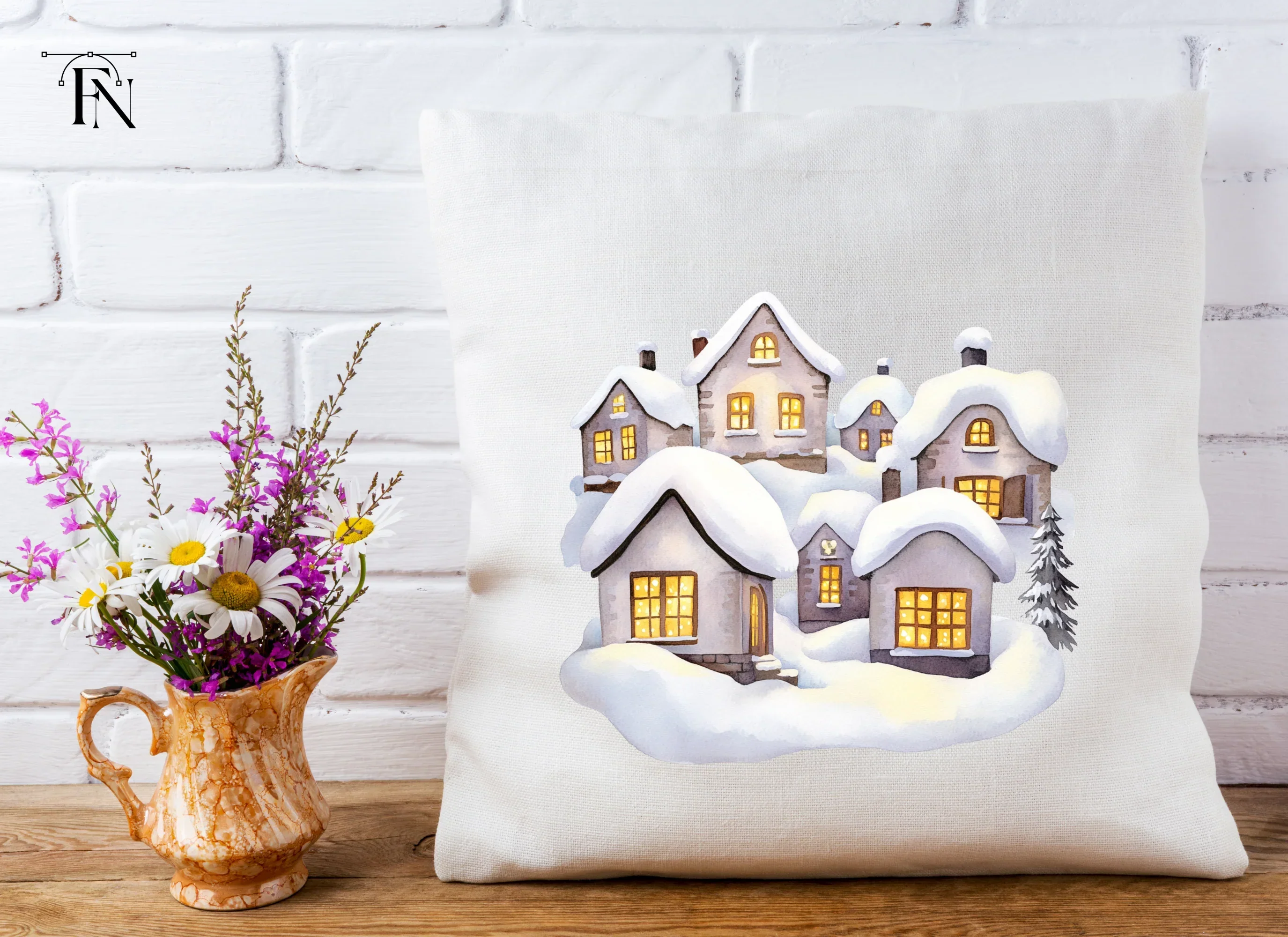 Cozy Winter Houses Clipart Bundle - Image 5