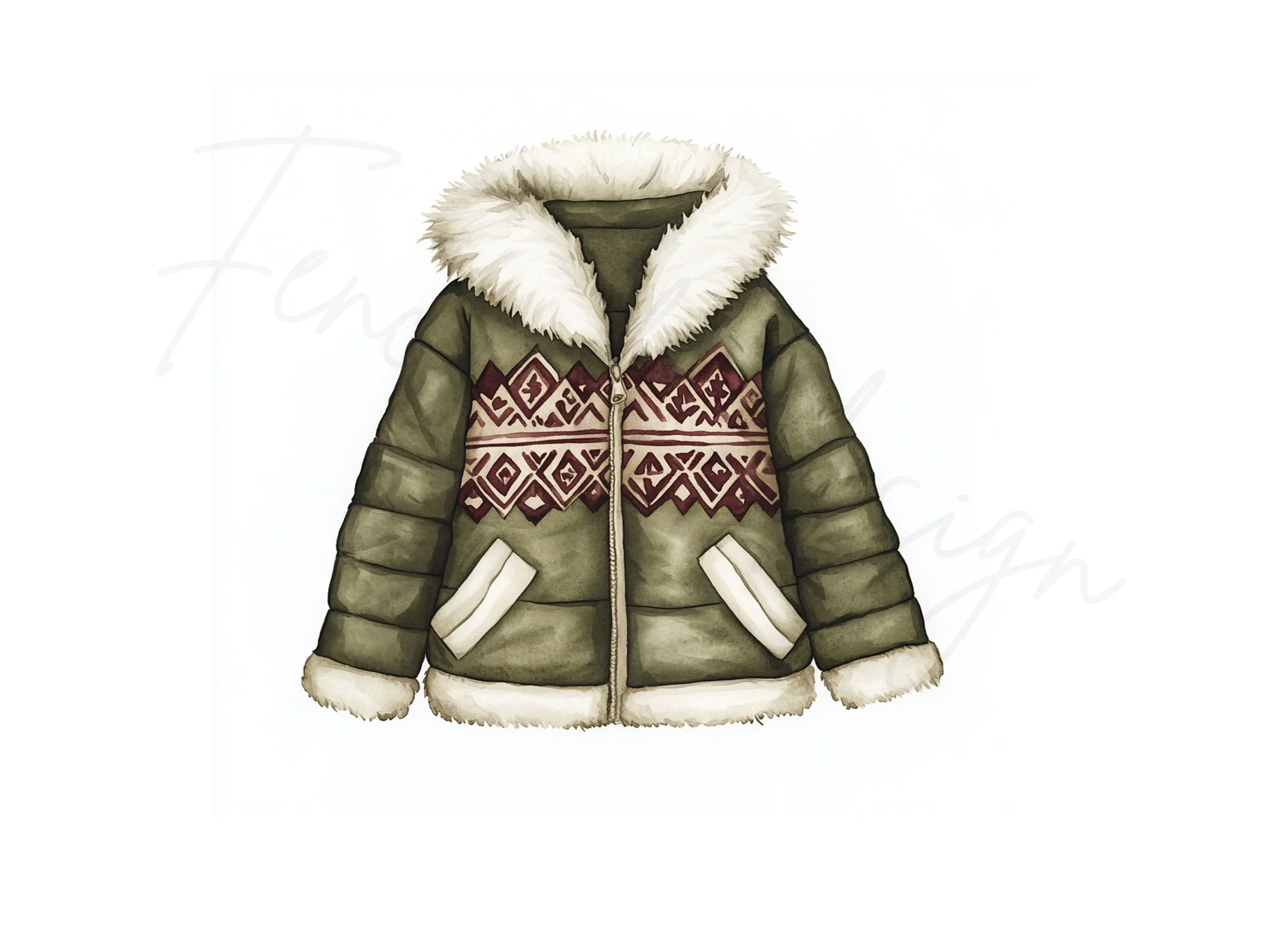 Cozy Winter Jacket Clipart Bundle - Image 3