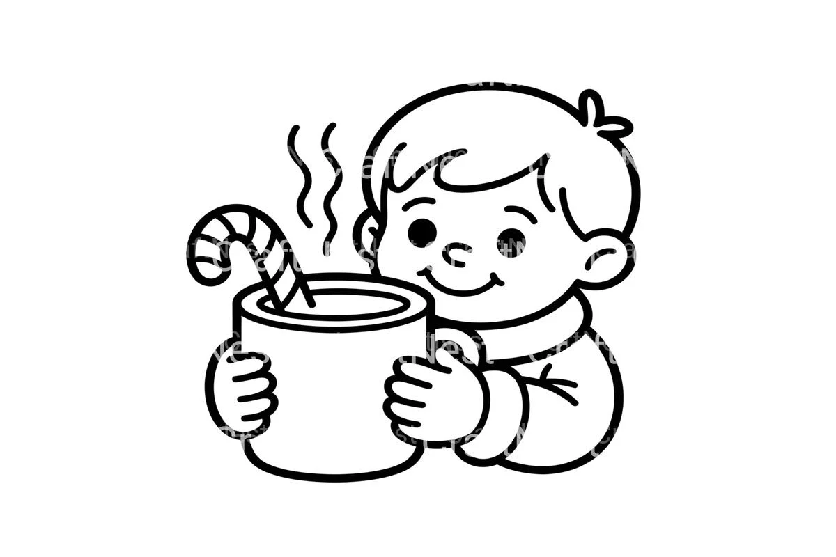 Cozy Winter Kids Hot Chocolate Coloring Books - Image 4