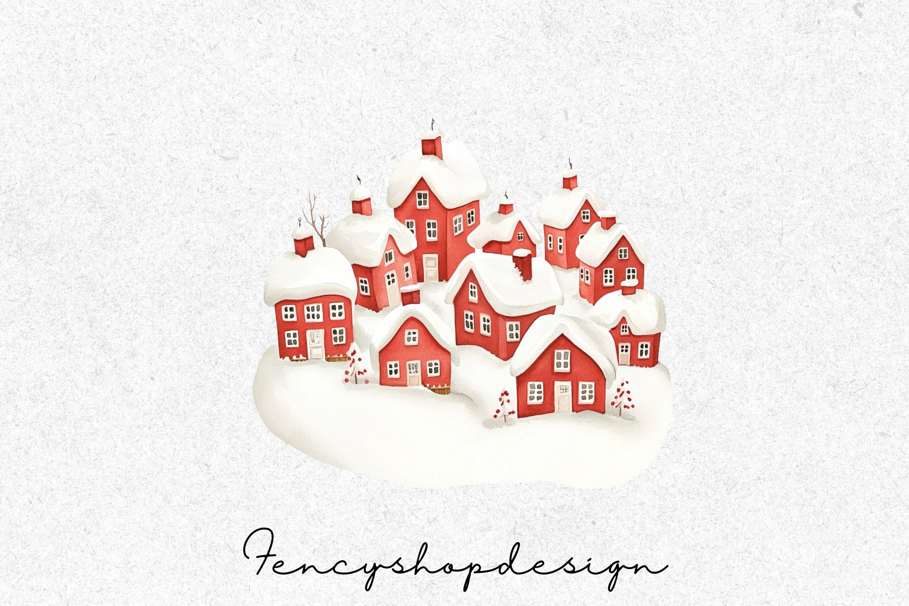 Cozy Winter Village Clipart Bundle - Image 7