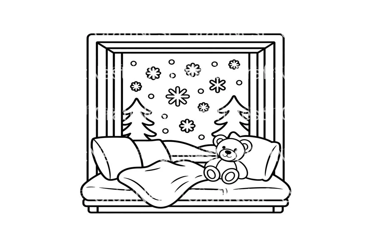 Cozy Winter Window Scene Coloring Books - Image 3