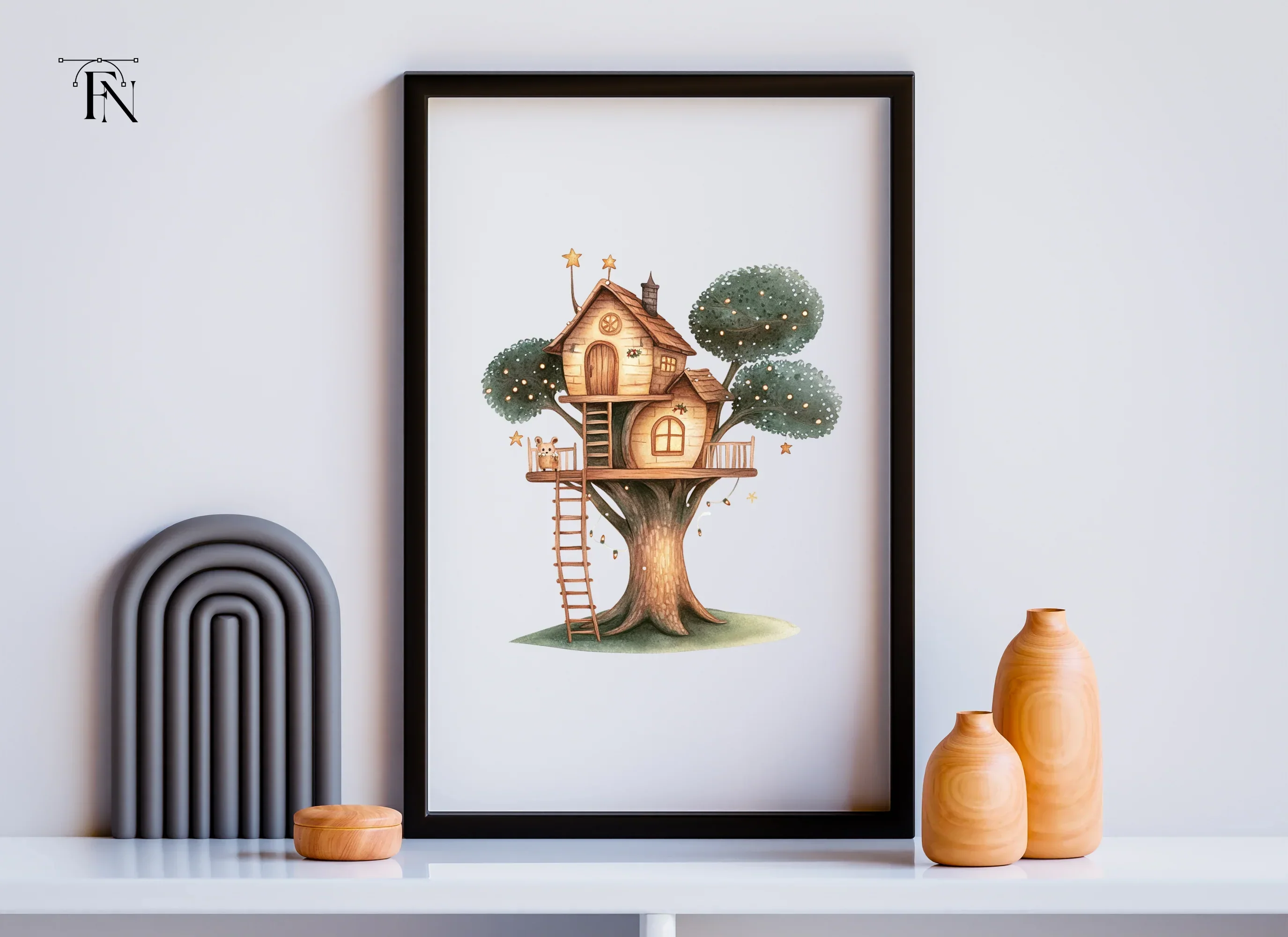Cozy Woodland Treehouse Clipart Bundle - Image 6
