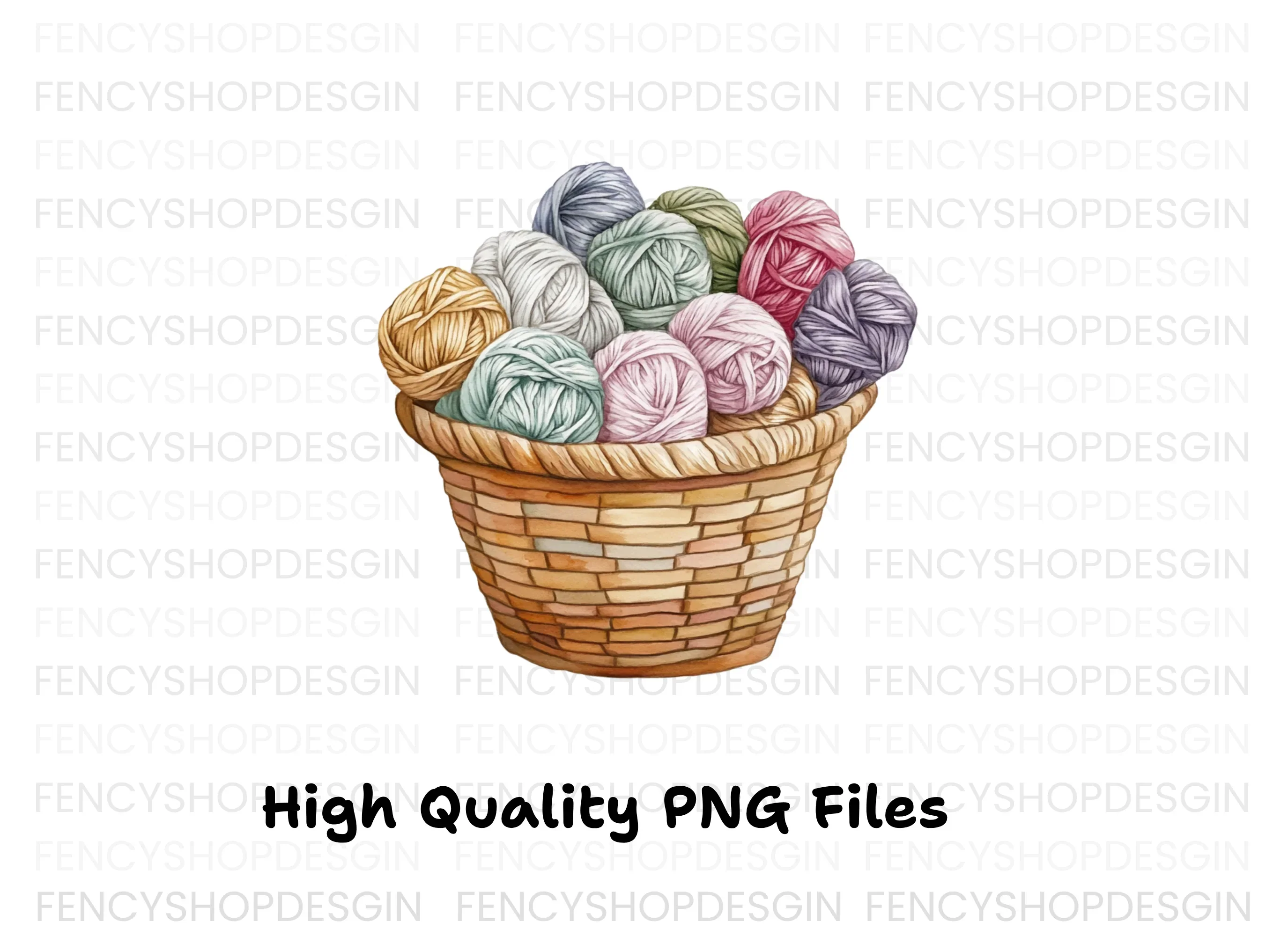 Cozy Yarn Basket Clipart Bundle - Image 3