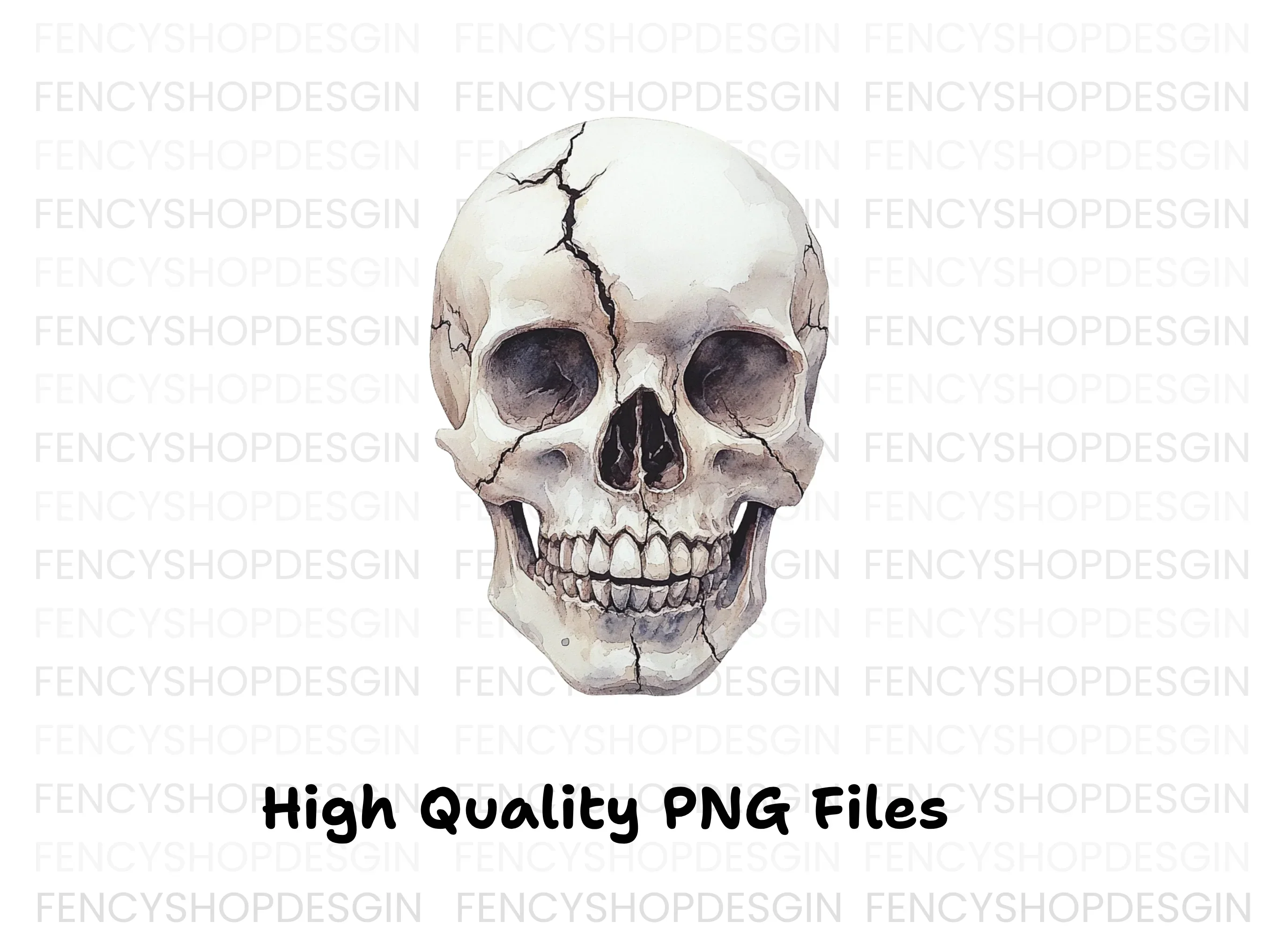 Cracked Skull Side View Clipart Bundle - Image 2
