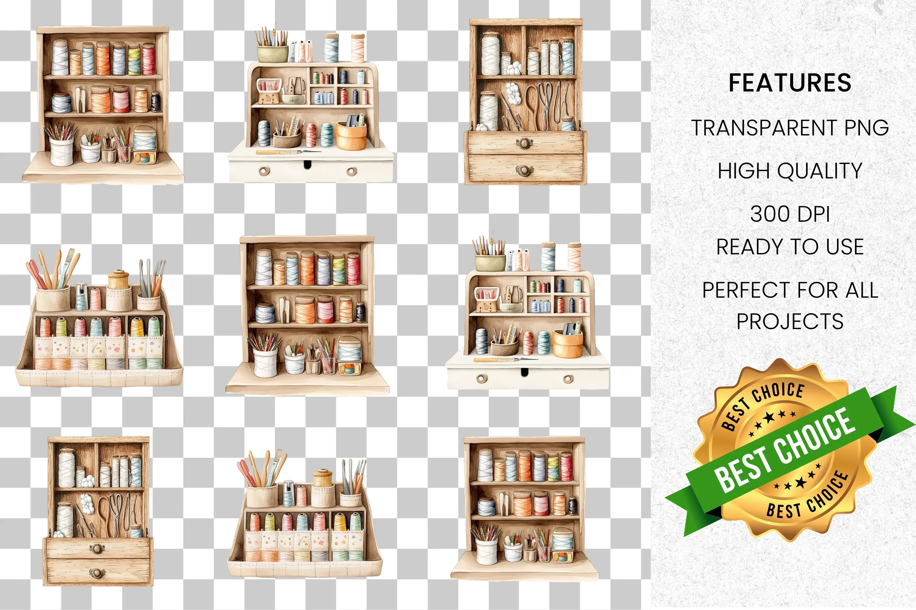 Craft Room Storage Clipart Bundle - Image 2