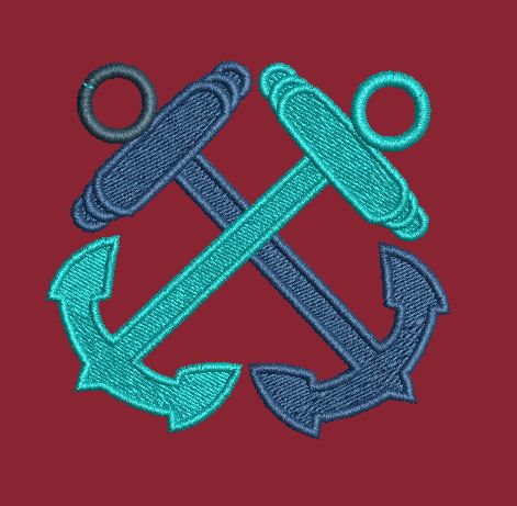 Crossed Anchors Embroidery Design
