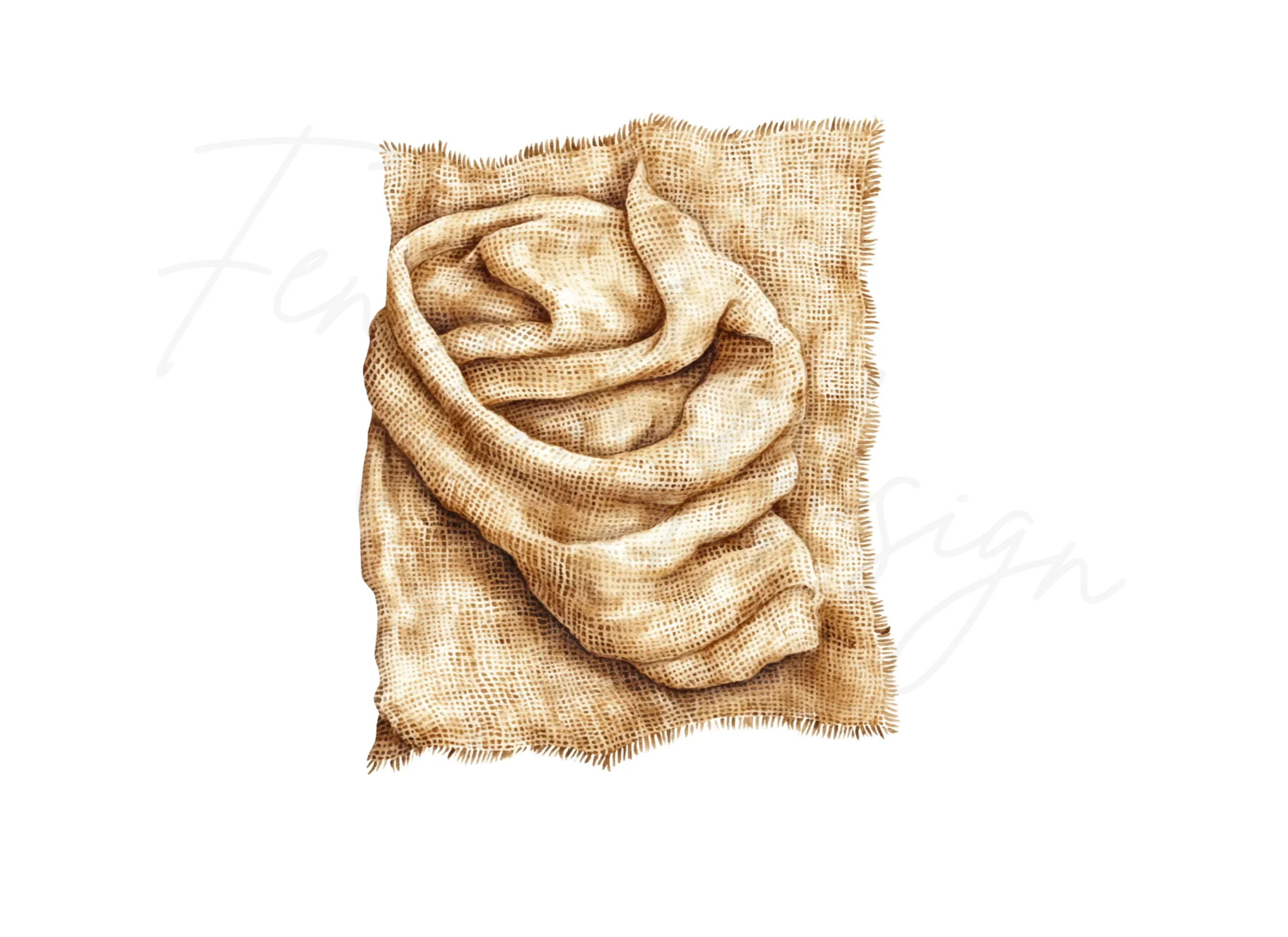 Crumpled Burlap Cloth Texture Clipart Bundle - Image 2