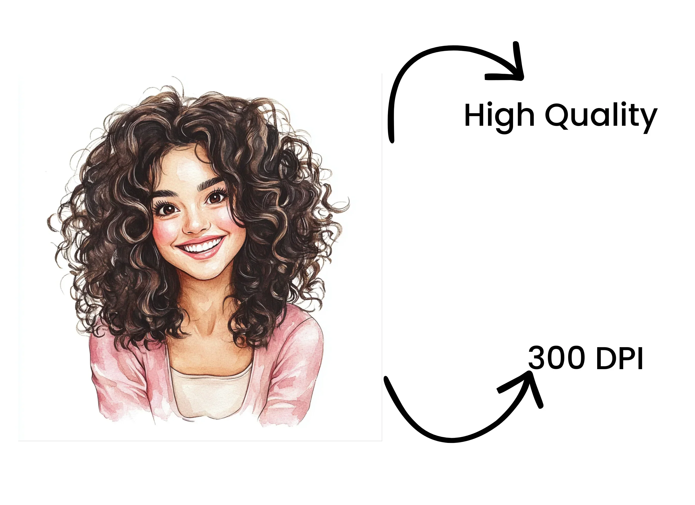 Curly Haired Girl Clipart Bundle - Image 4
