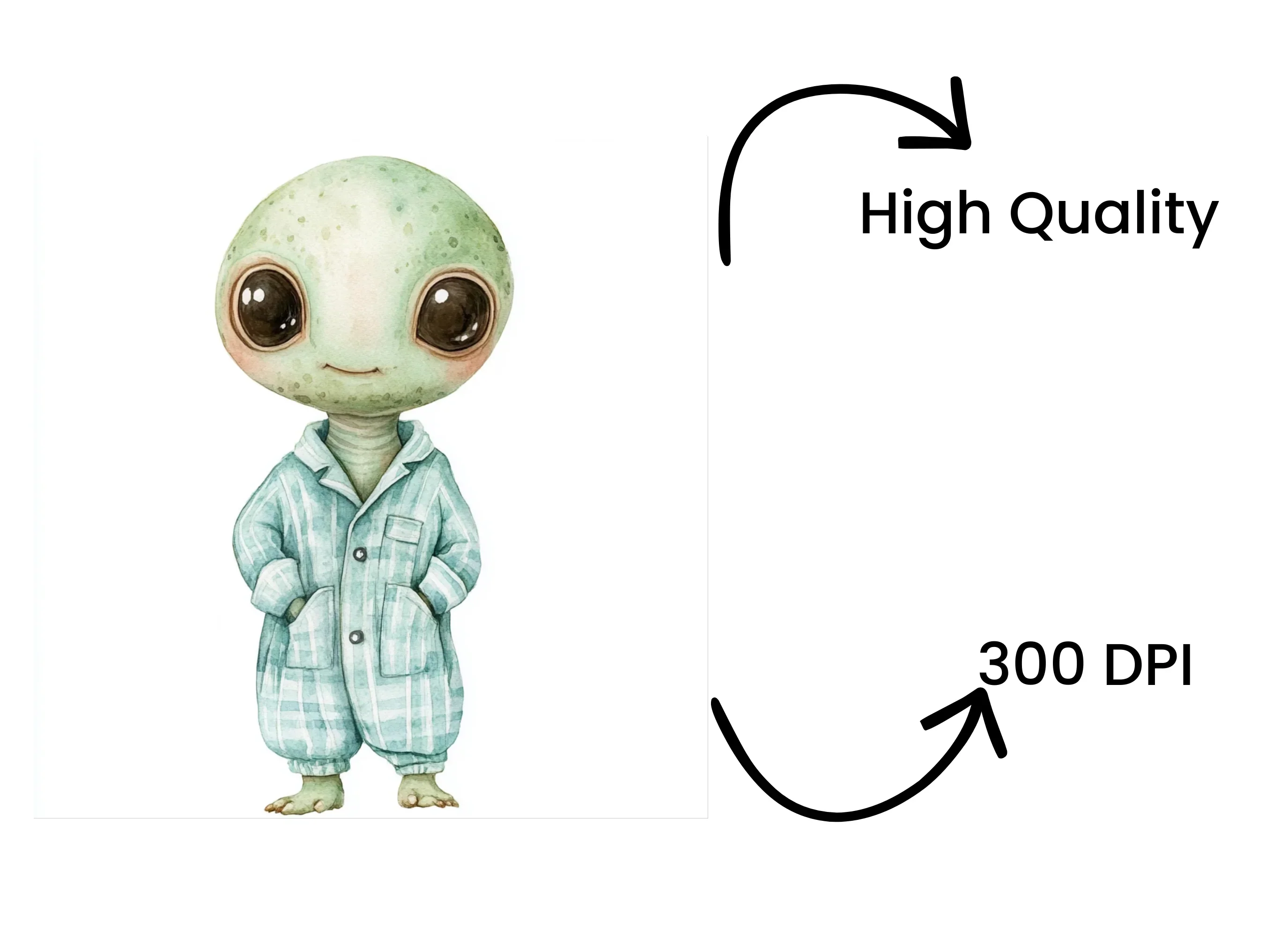 Cute Alien Babies in Pajamas Clipart Bundle - Image 4