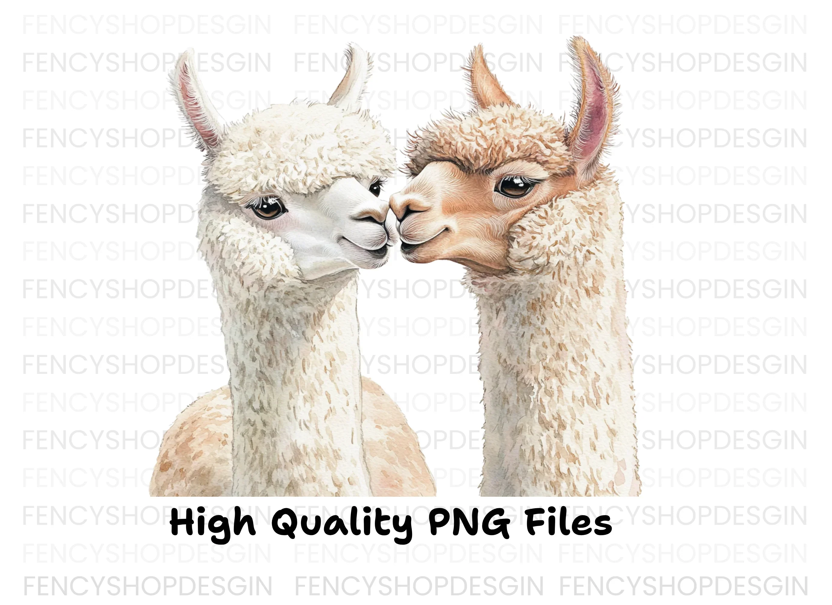 Cute Alpaca Couple Clipart Bundle - Image 2