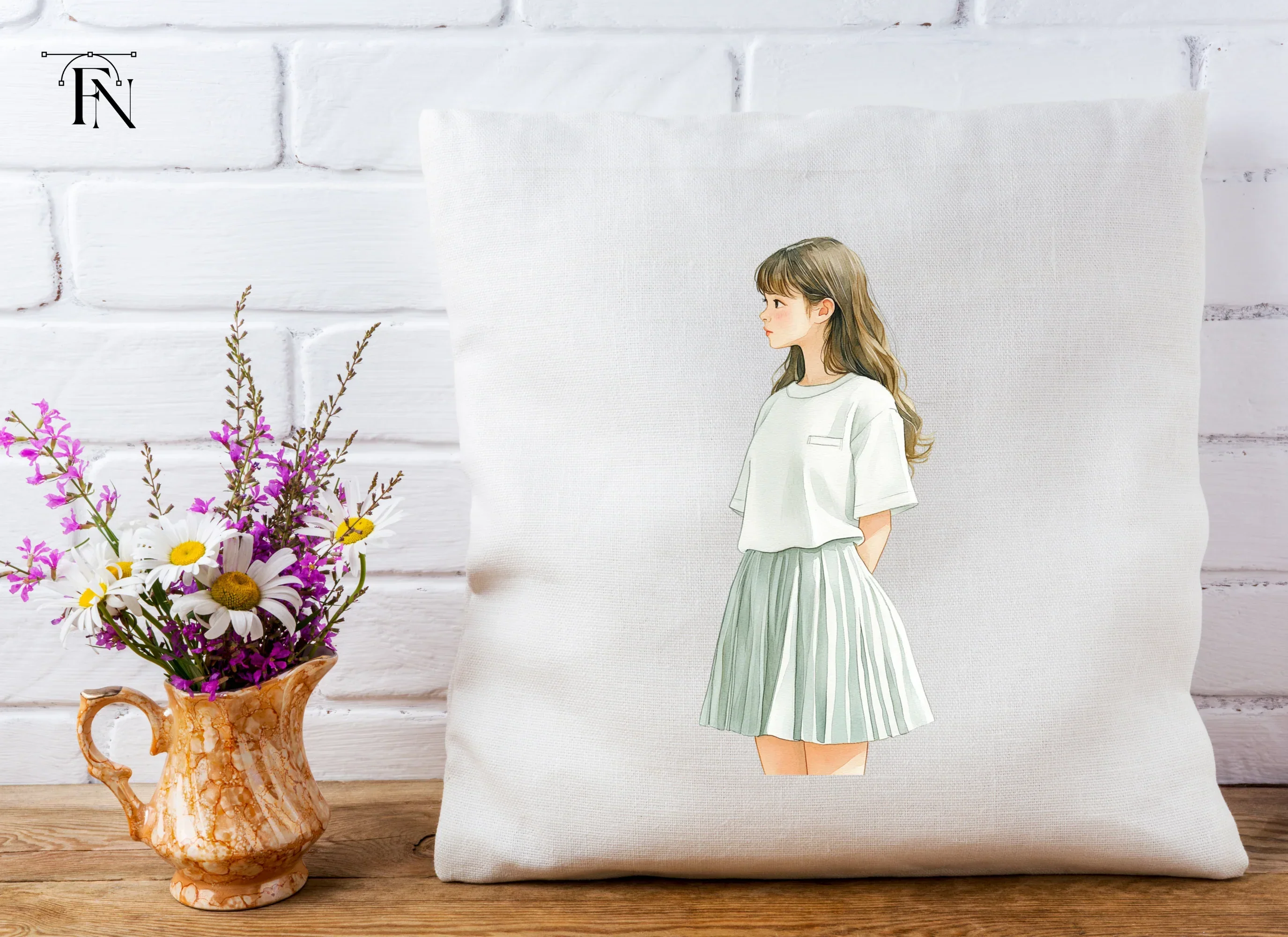 Cute Anime Girl in Pleated Skirt Clipart Bundle - Image 5