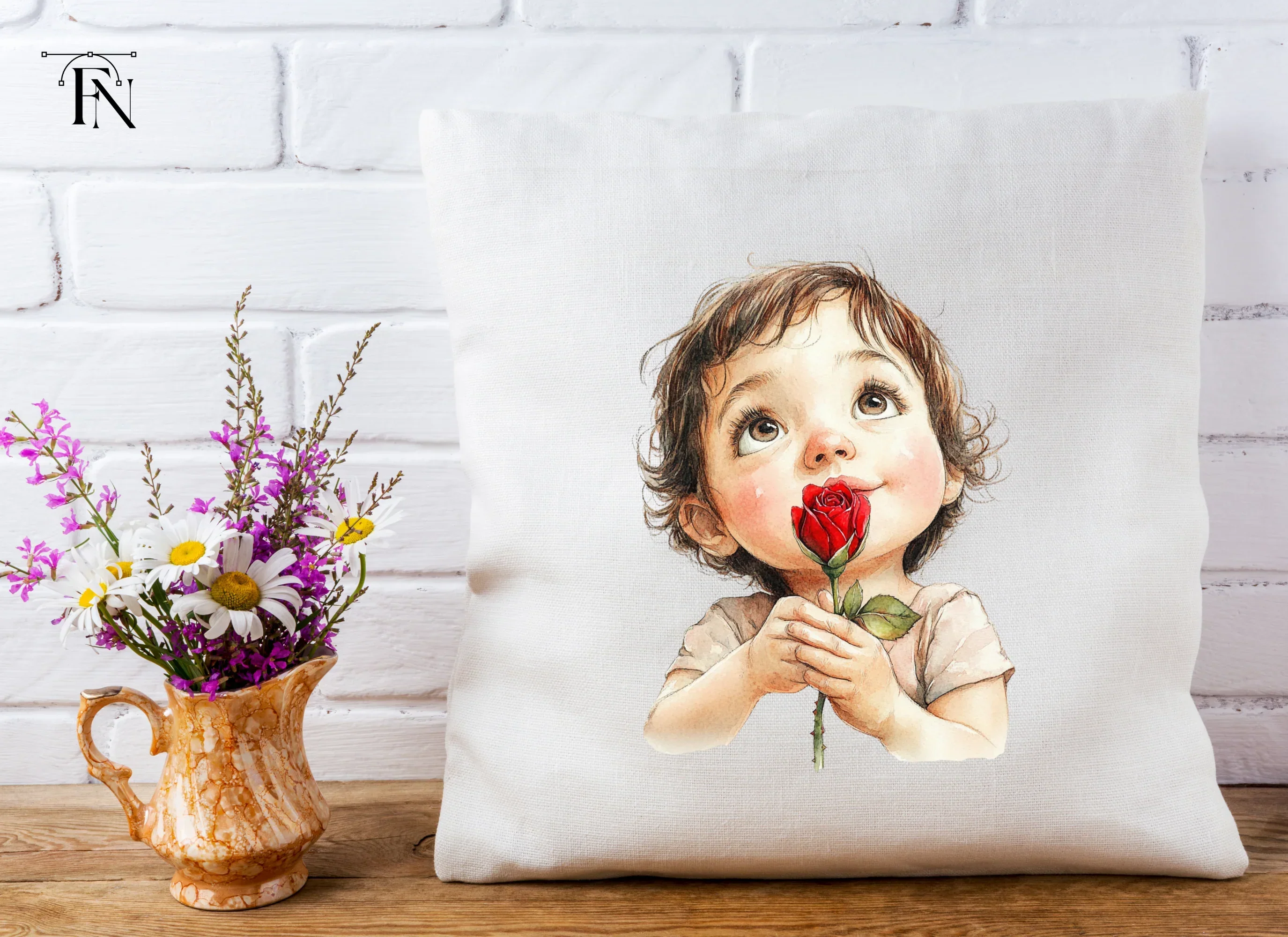 Cute Babies with Red Roses Clipart Bundle - Image 5