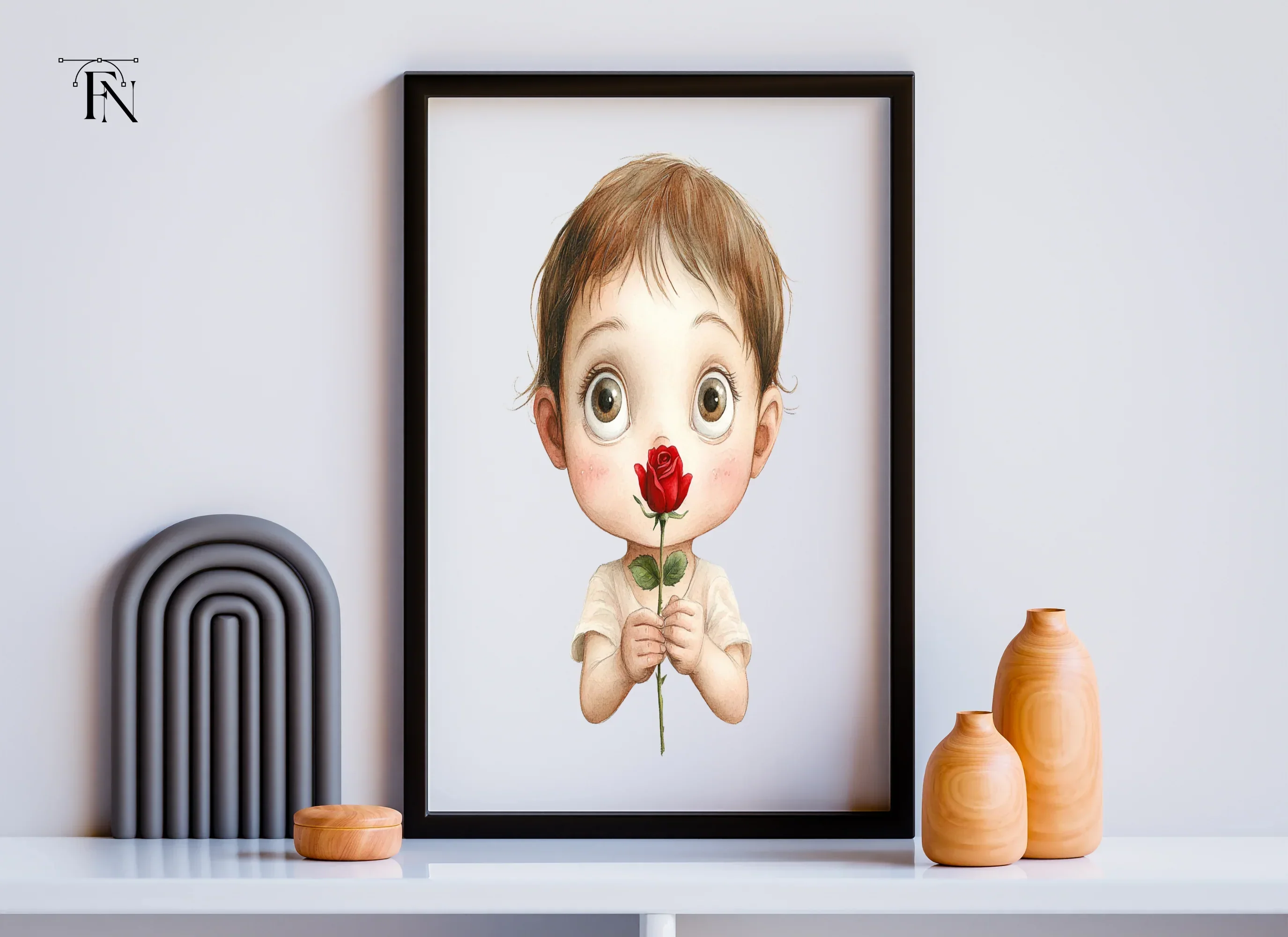 Cute Babies with Red Roses Clipart Bundle - Image 6