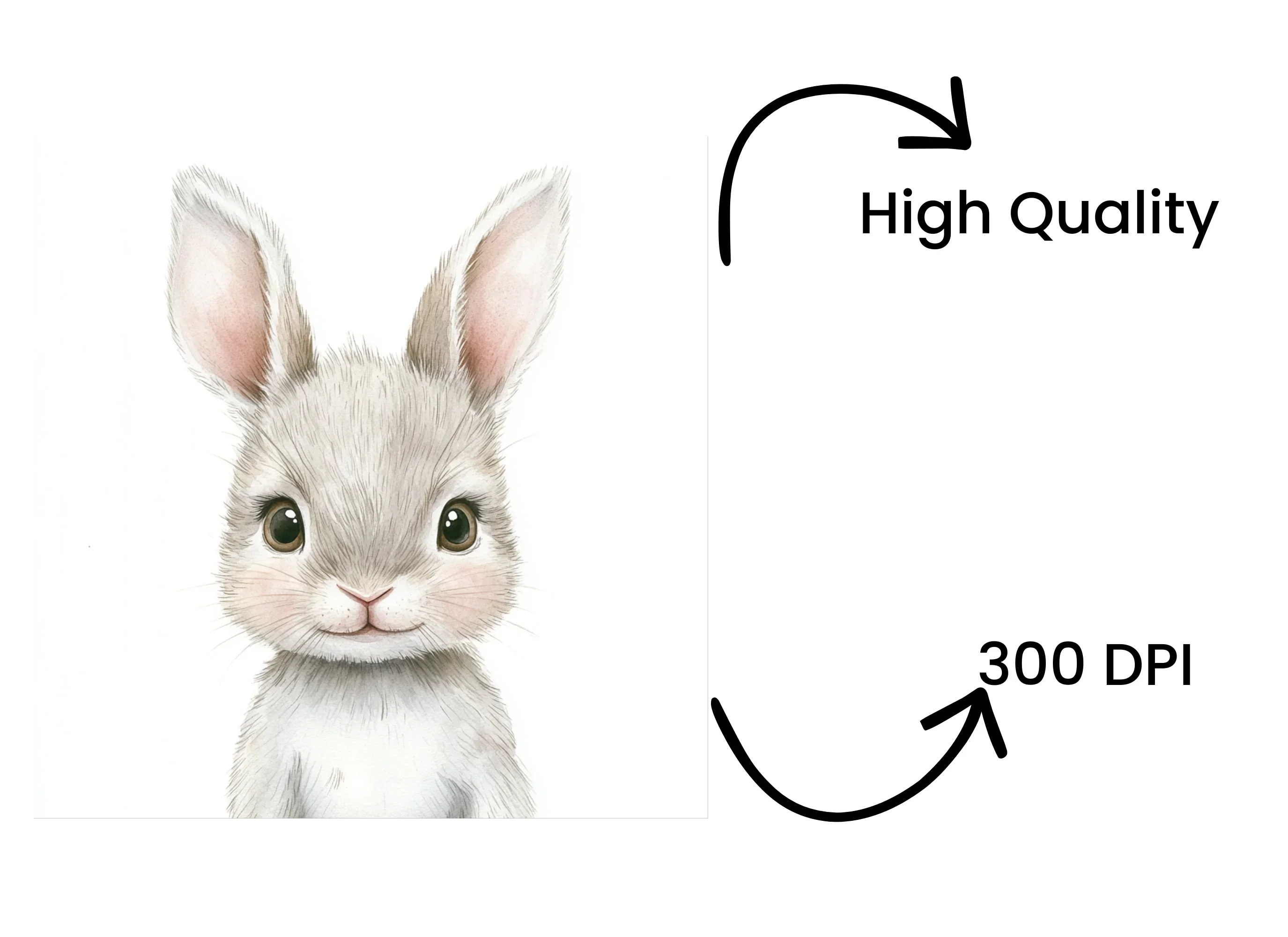 Cute Baby Bunny Faces Clipart Bundle - Image 4