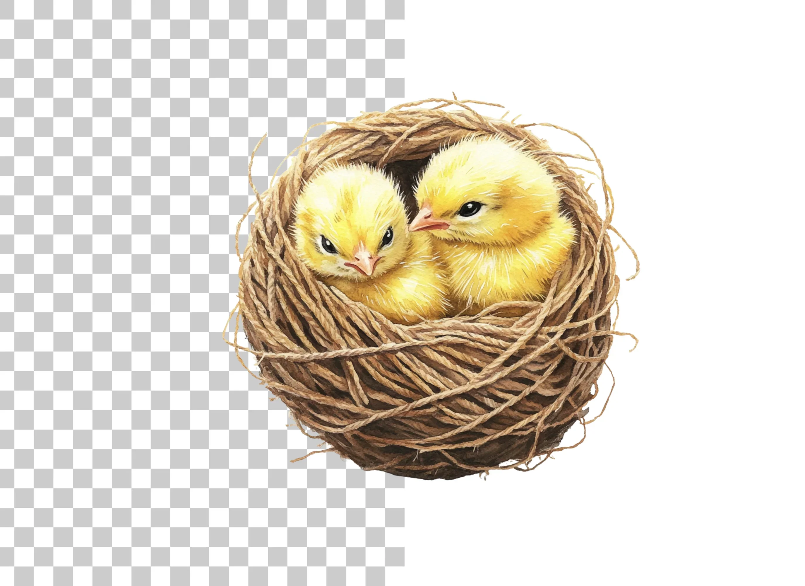Cute Baby Chicks in Nests Clipart Bundle - Image 2