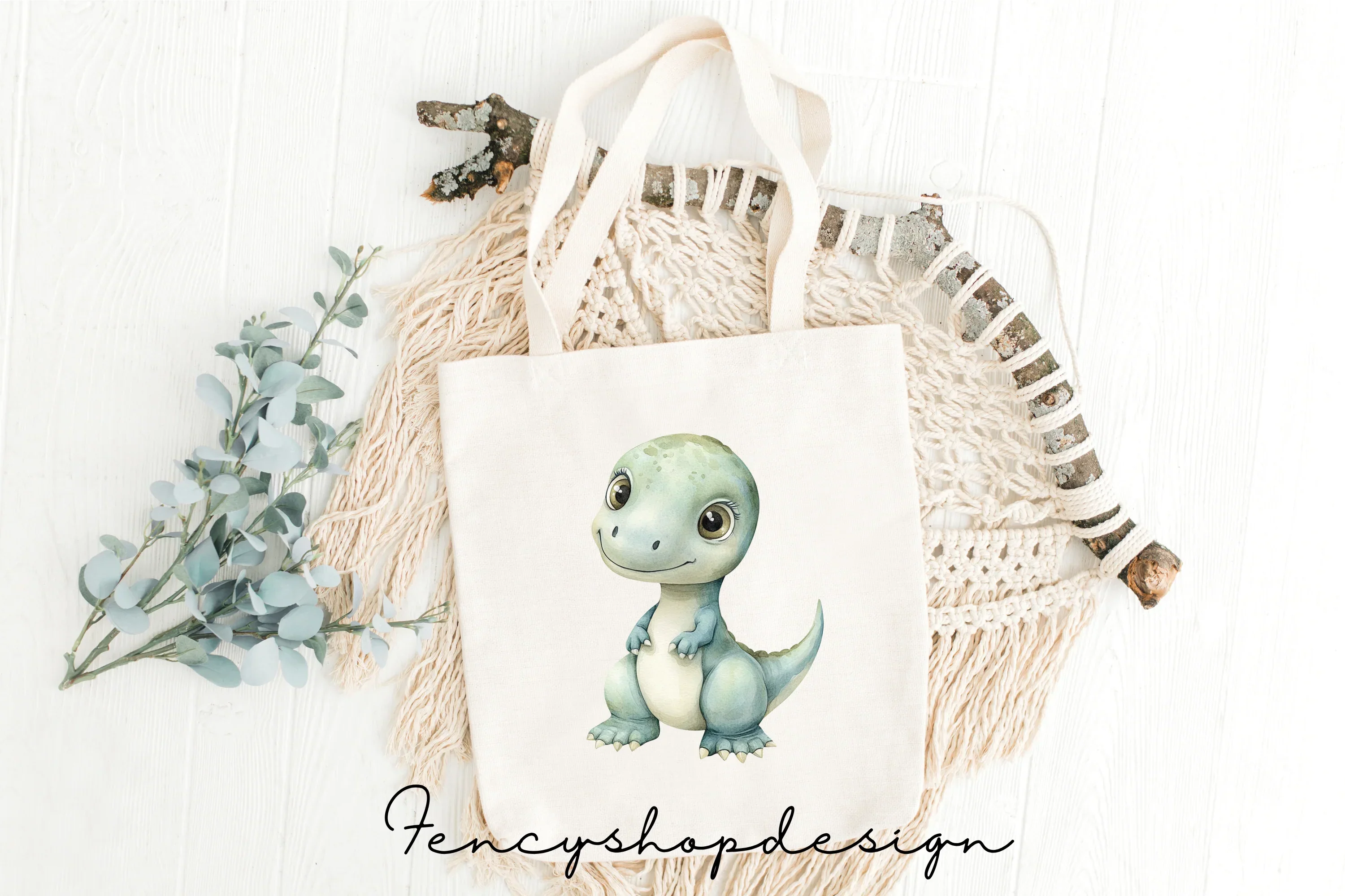 Cute Baby Dinosaur Clipart Bundle - Image 8