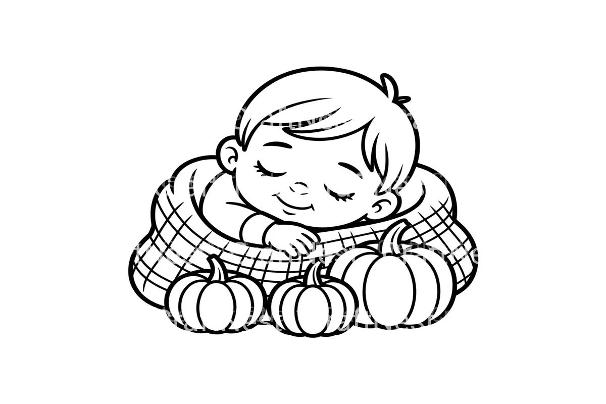 Cute Baby Fall Harvest Coloring Books - Image 3