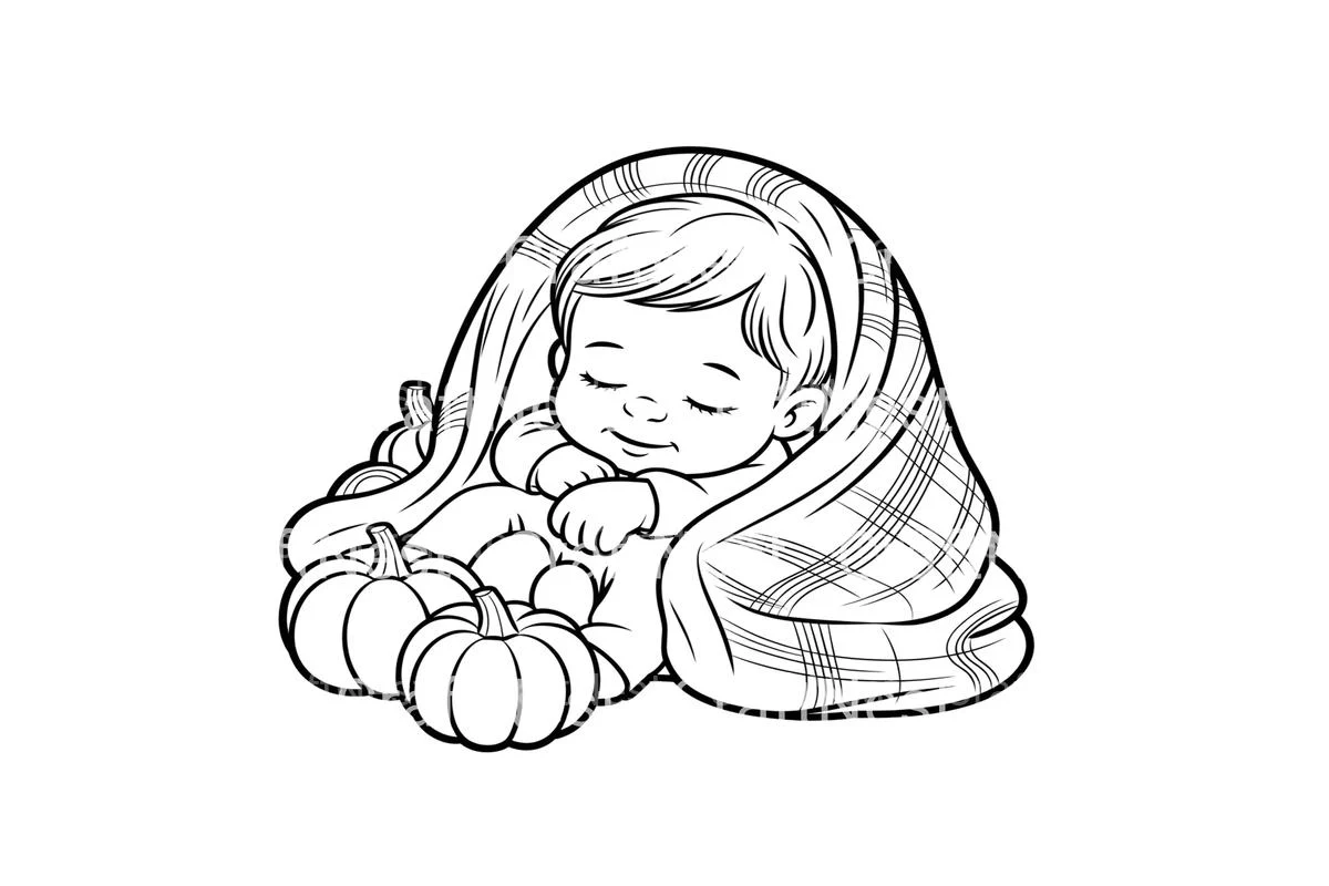Cute Baby Fall Harvest Coloring Books - Image 4