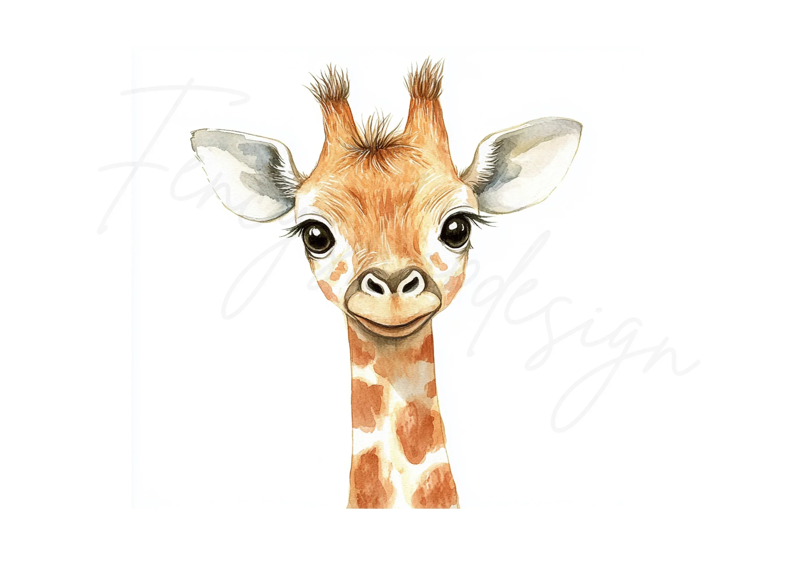 Cute Baby Giraffe Faces Clipart Bundle - Image 2