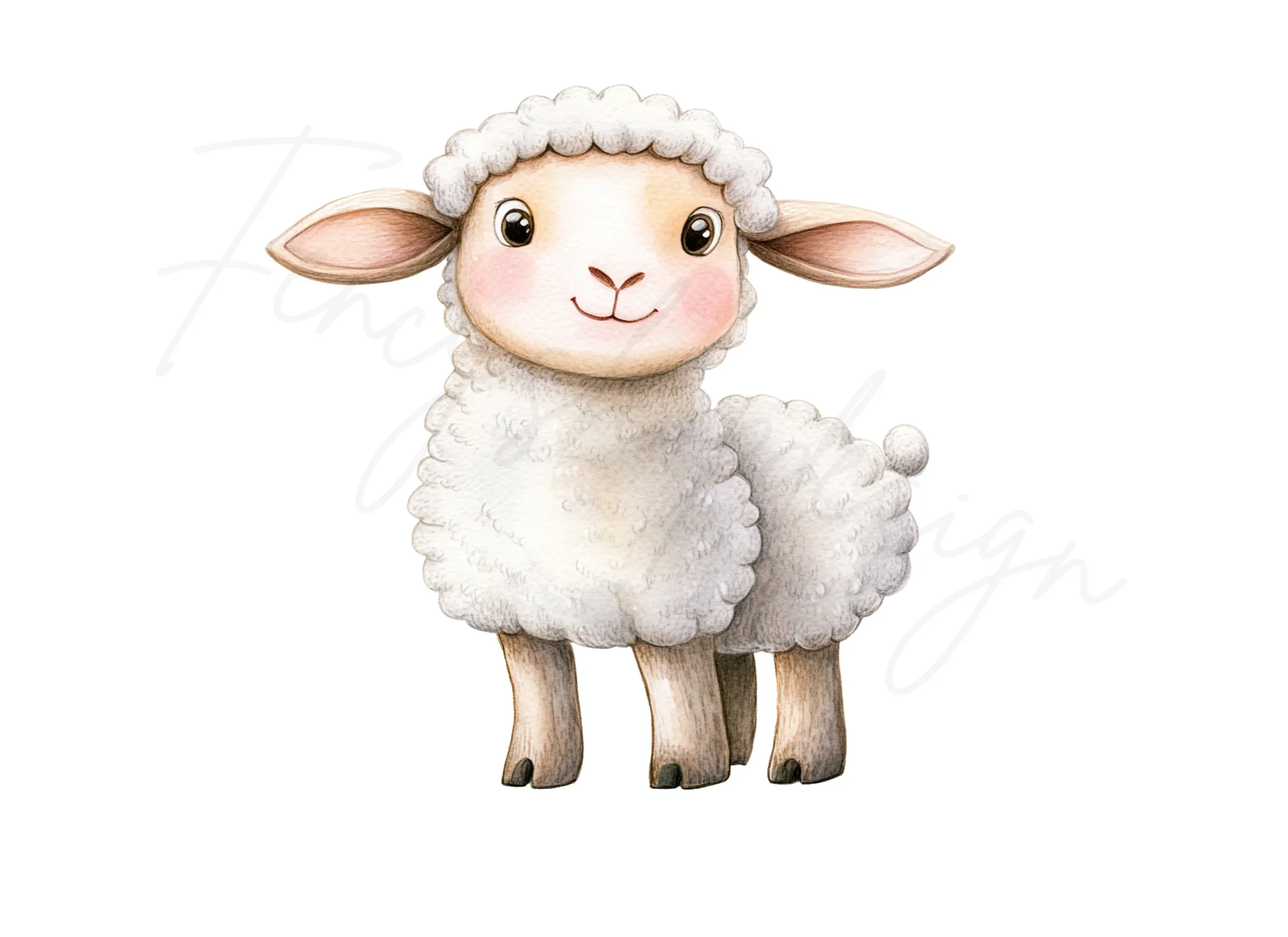 Cute Baby Sheep Clipart Bundle - Image 3