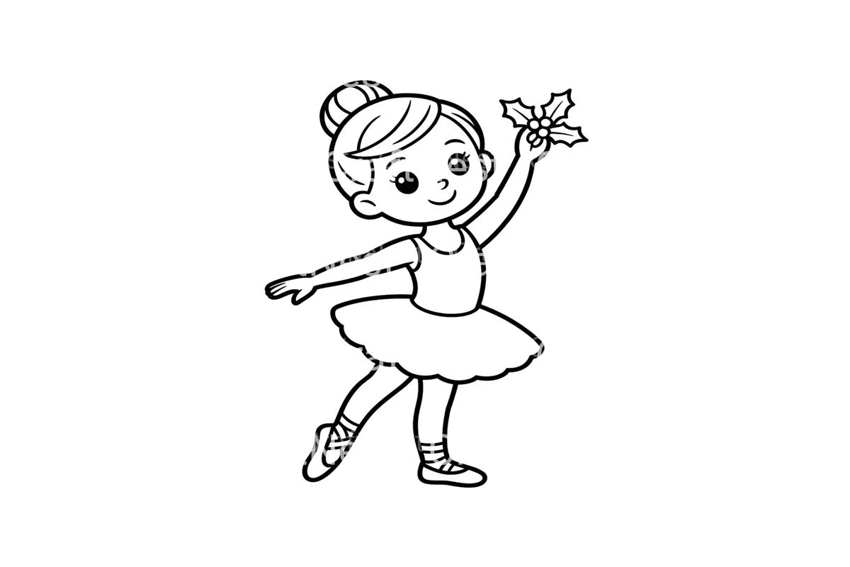 Cute Ballerina Christmas Coloring Books - Image 3