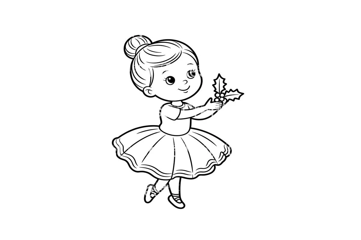 Cute Ballerina Christmas Coloring Books - Image 4