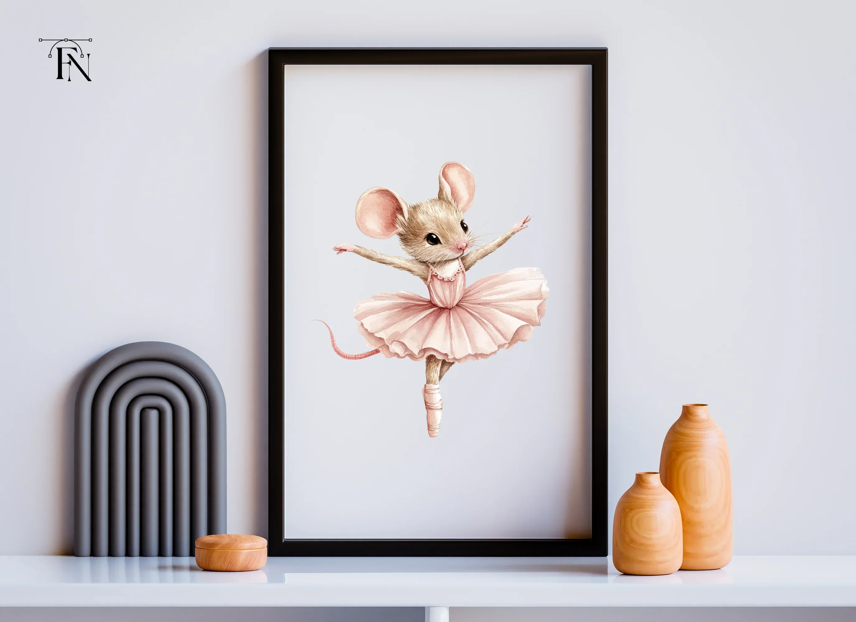 Cute Ballerina Mouse Clipart Bundle - Image 6