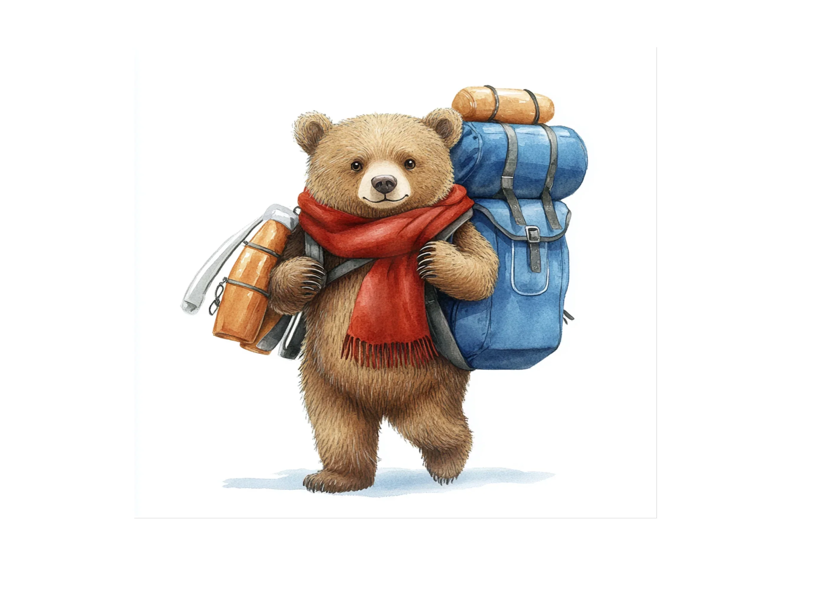Cute Bear Backpacking Clipart Bundle - Image 2