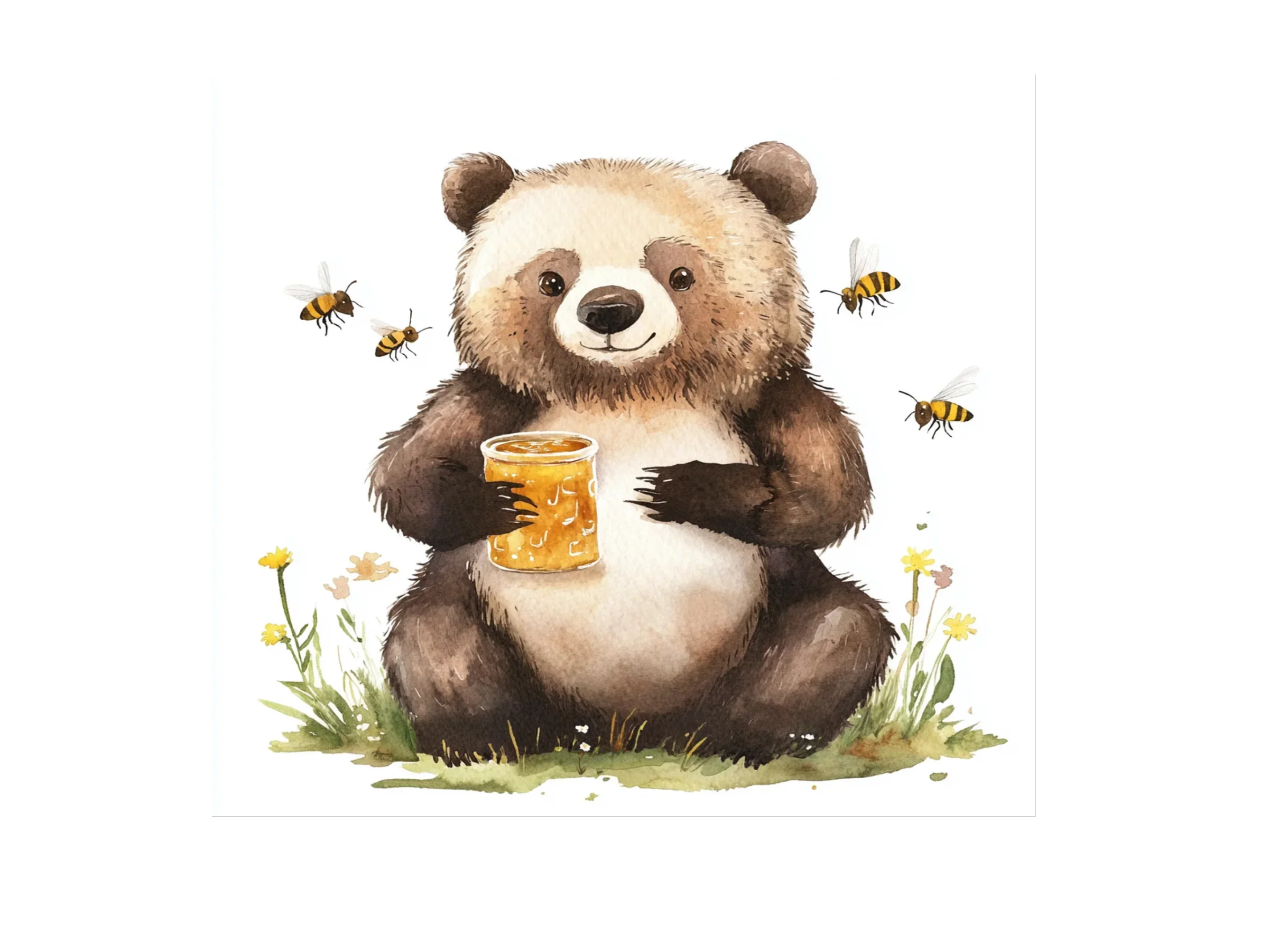 Cute Bear with Honey Pot Clipart Bundle - Image 2
