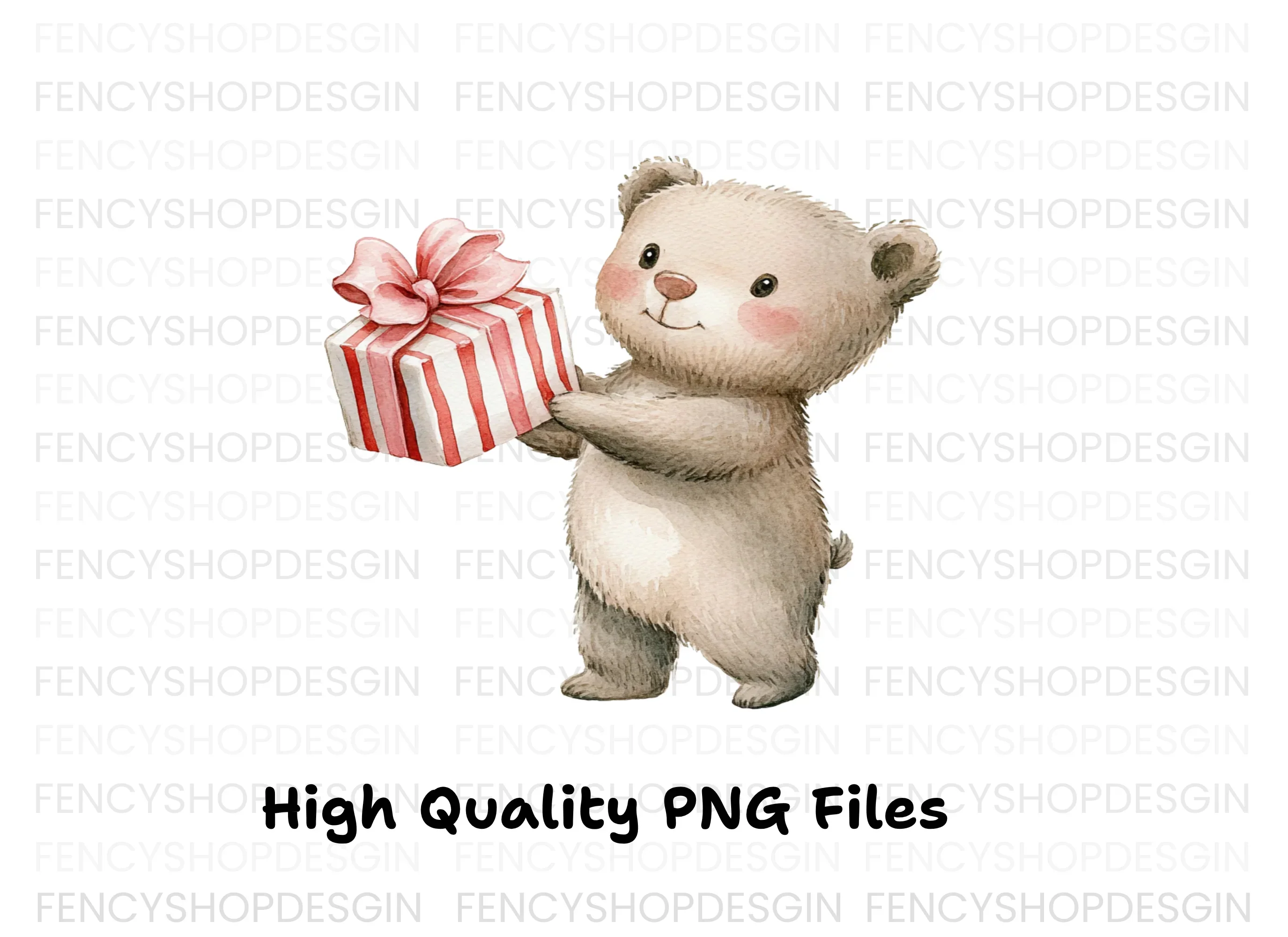 Cute Bears with Gifts Clipart Bundle - Image 3
