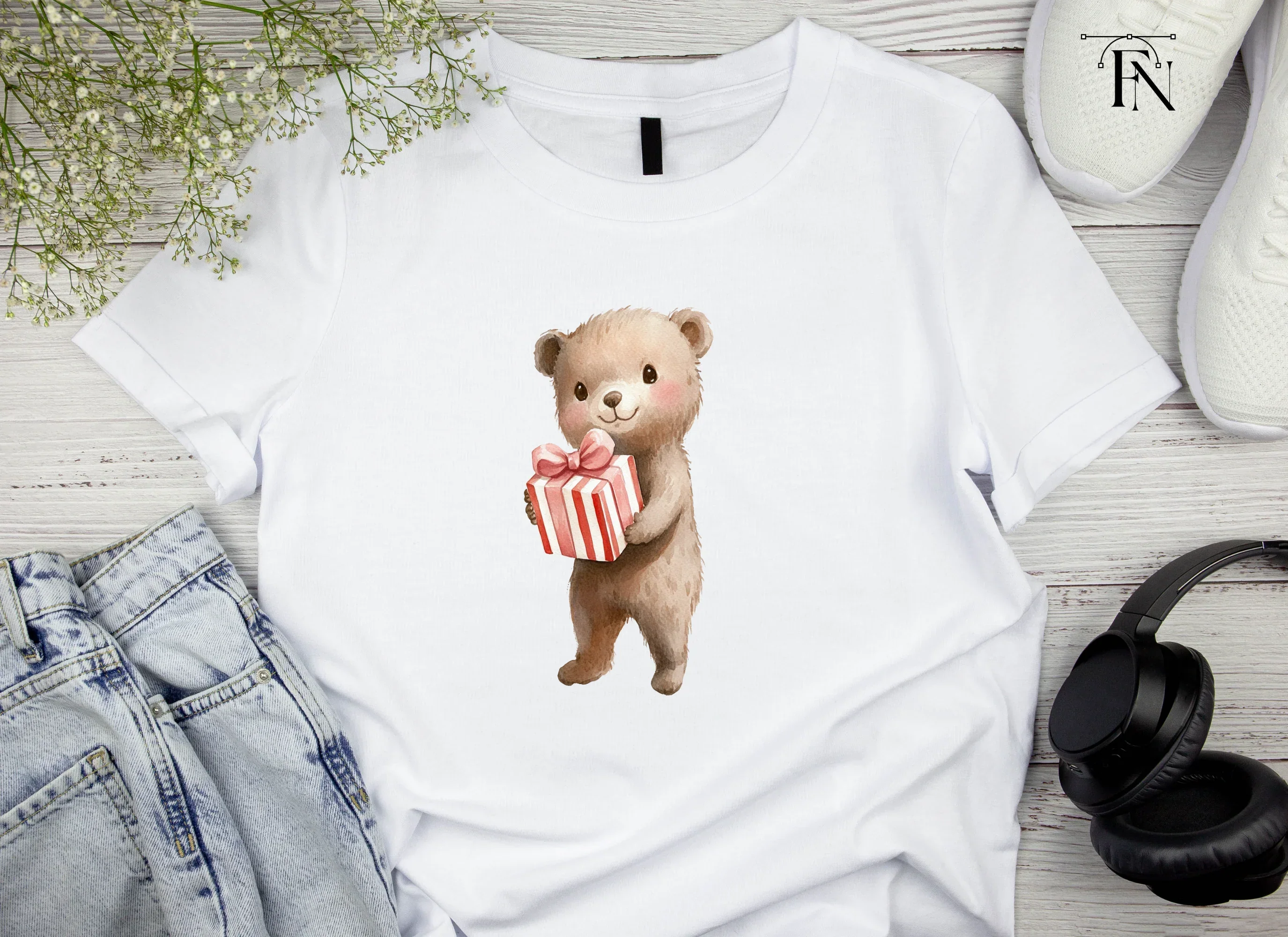 Cute Bears with Gifts Clipart Bundle - Image 4