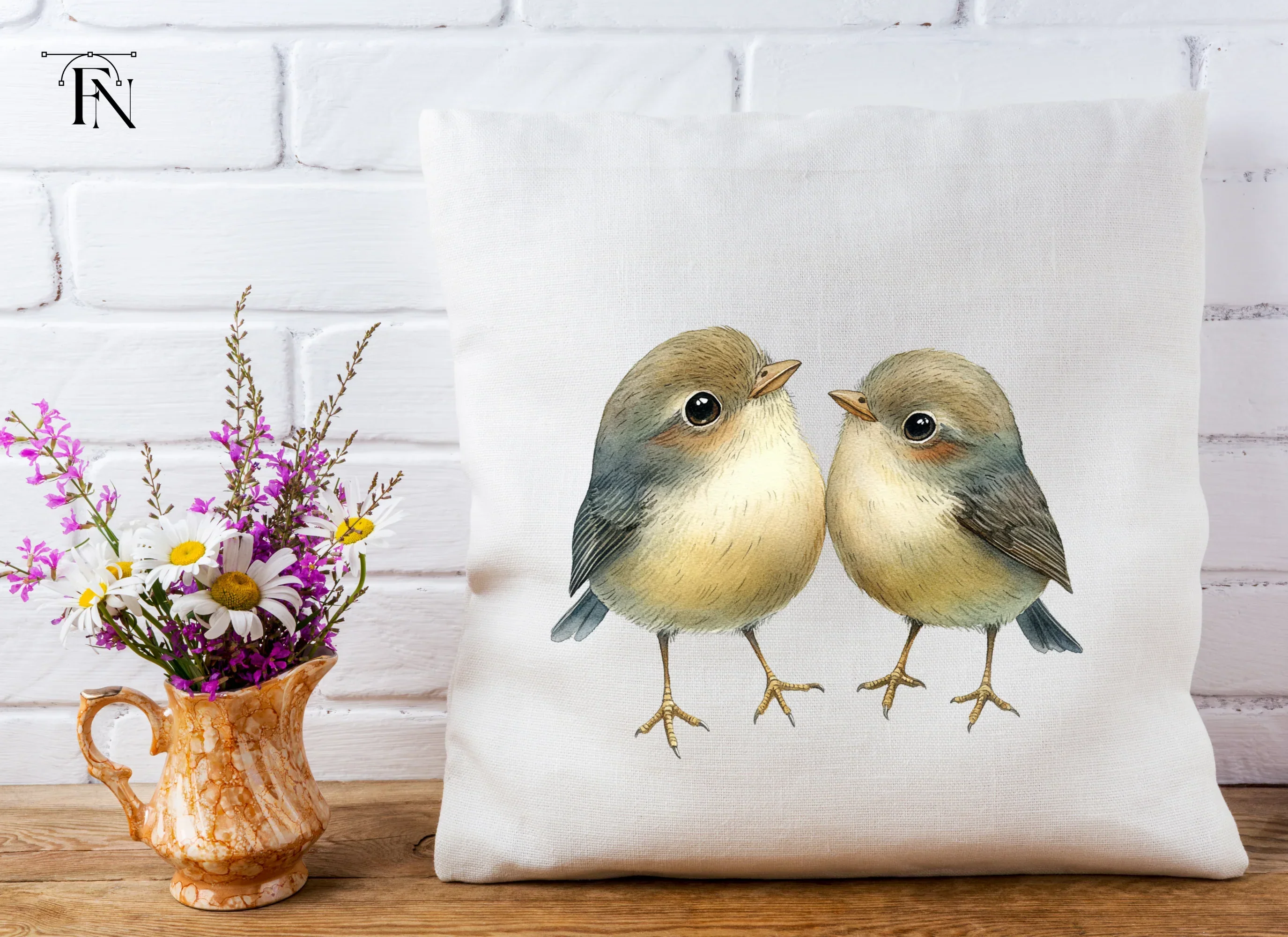 Cute Bird Couple Clipart Bundle - Image 3