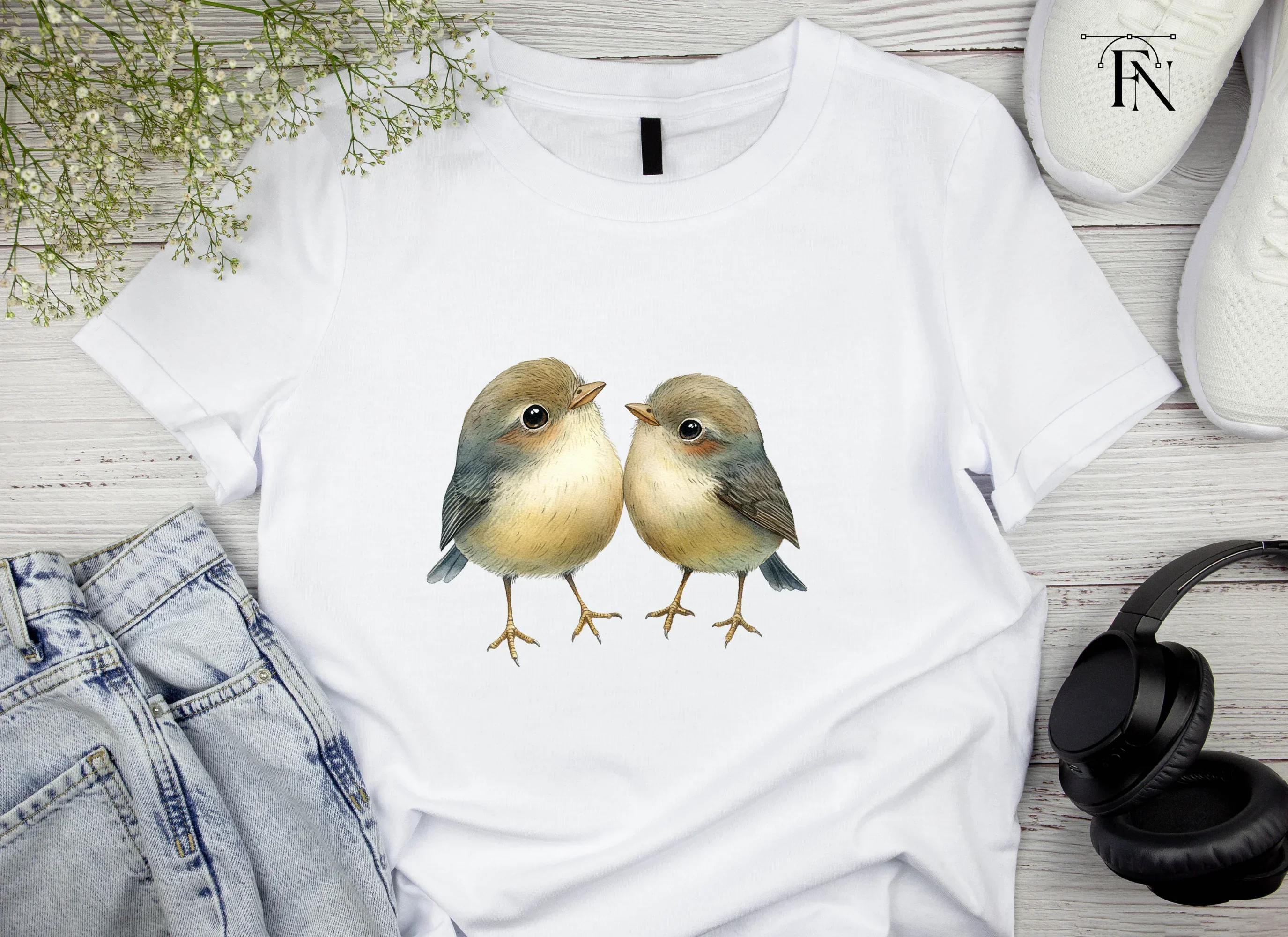 Cute Bird Couple Clipart Bundle - Image 5