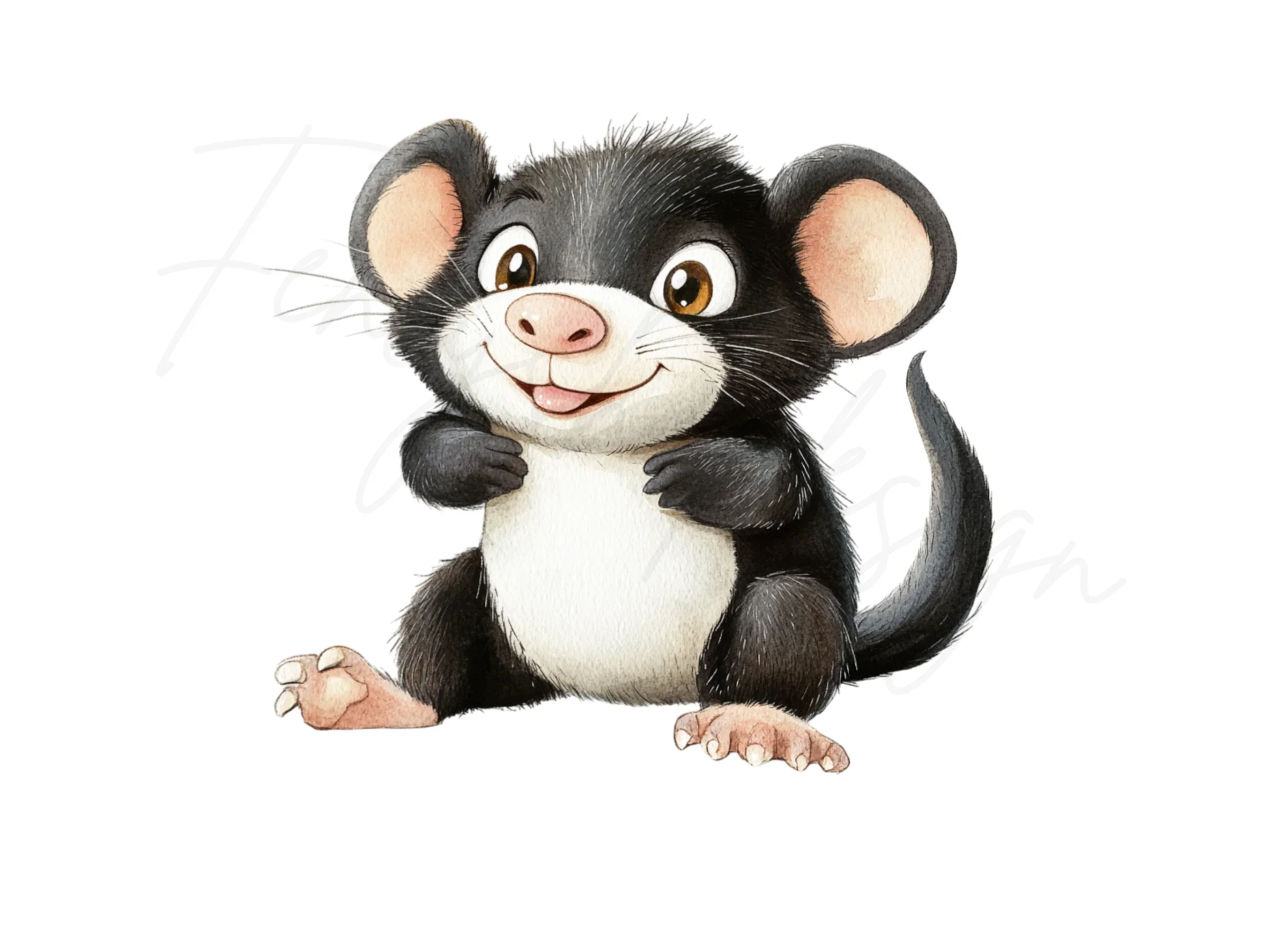 Cute Black Mouse Clipart Bundle - Image 3