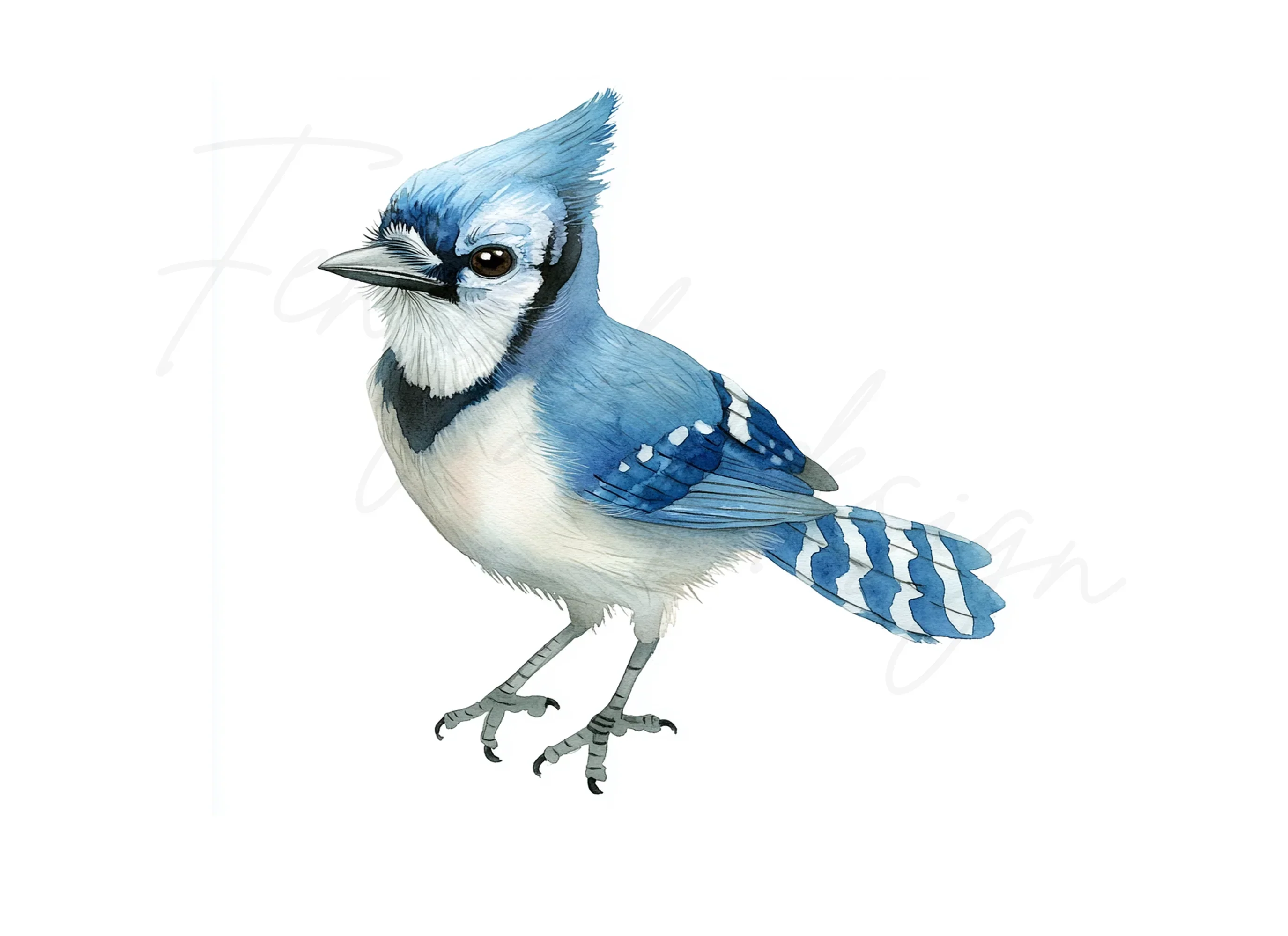 Cute Blue Jay Bird Clipart Bundle - Image 3
