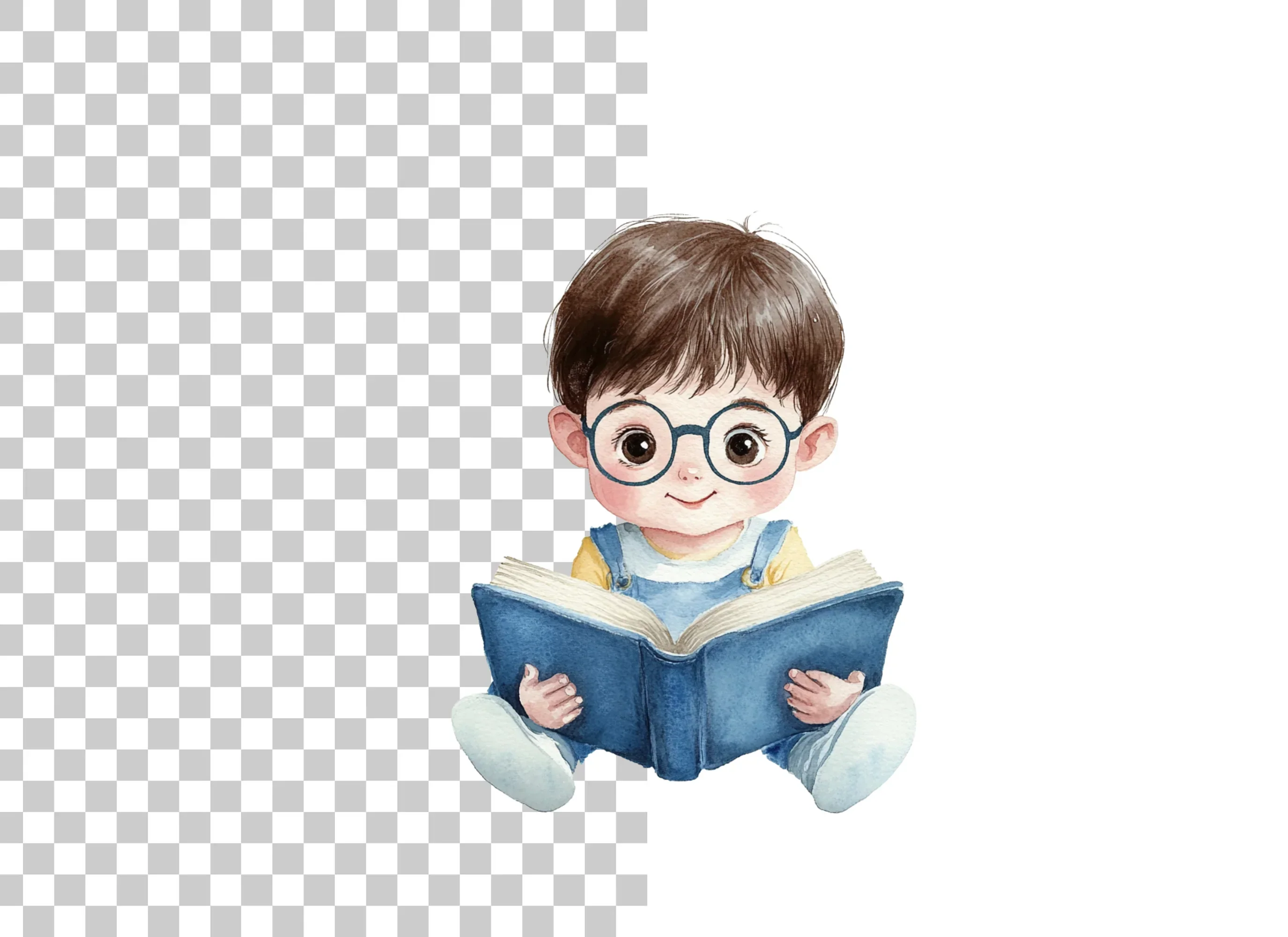 Cute Boy Reading Book Clipart Bundle - Image 2