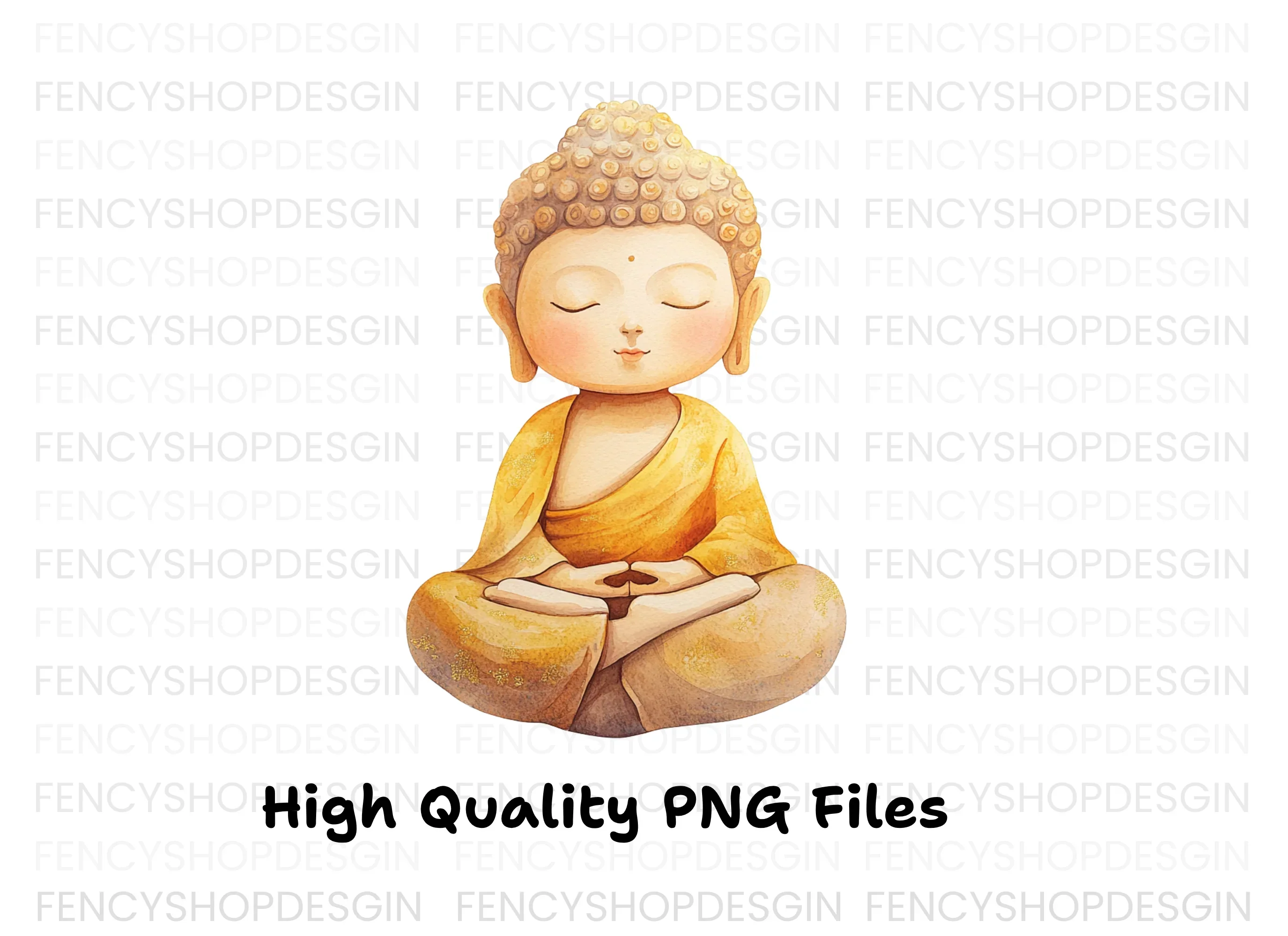 Cute Cartoon Buddha Meditating Clipart Bundle - Image 2