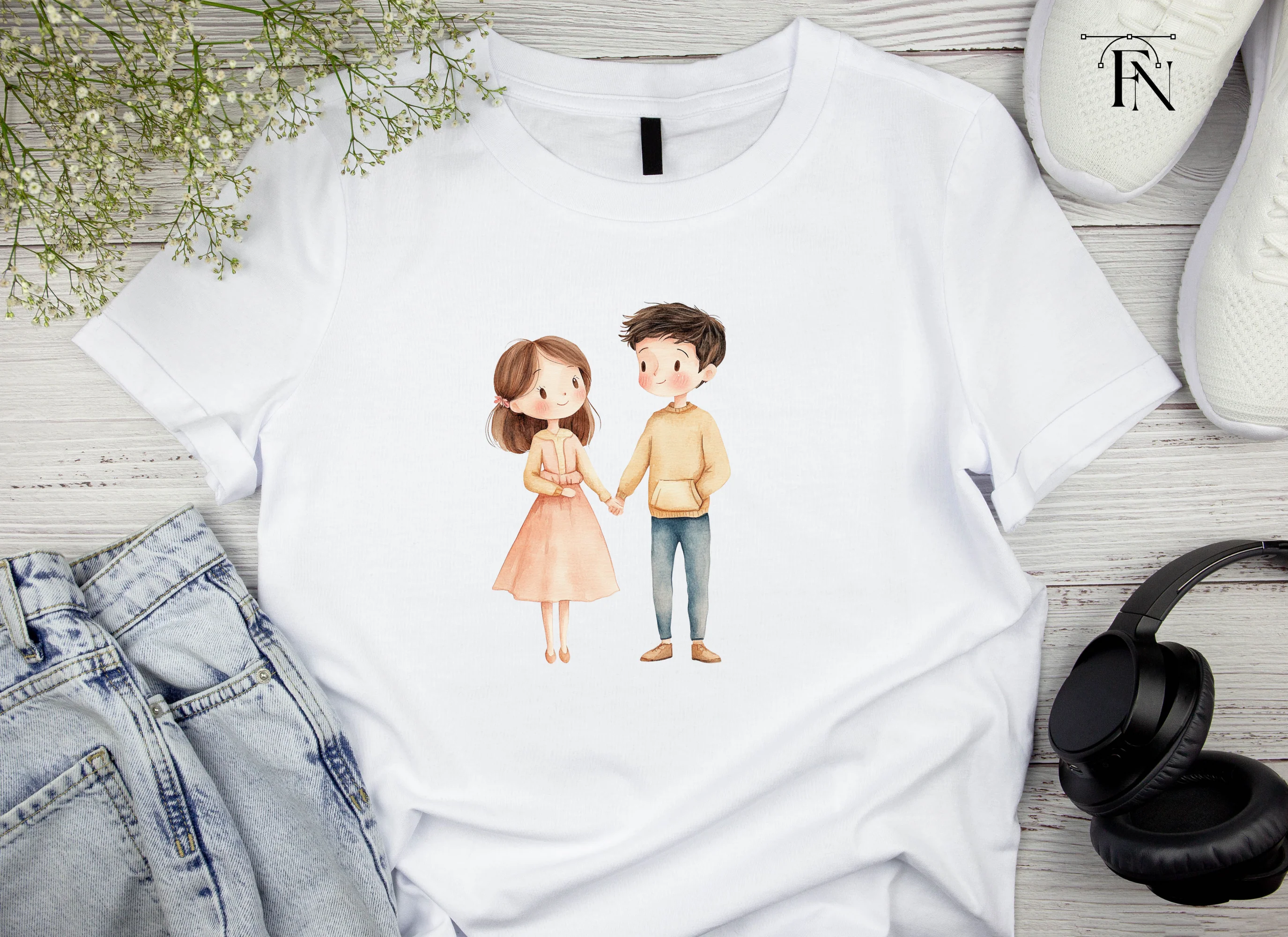 Cute Cartoon Couple Characters Clipart Bundle - Image 4