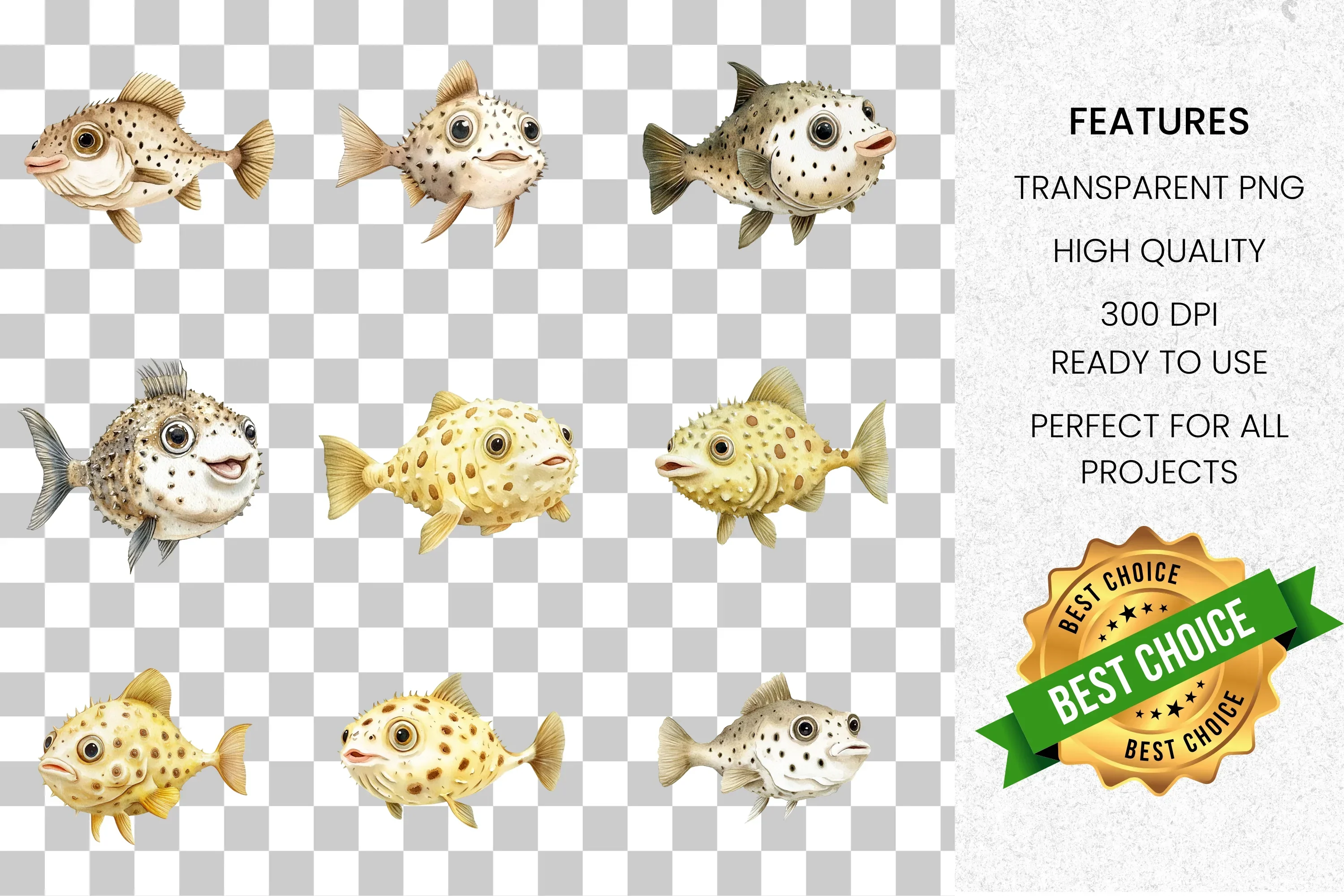 Cute Cartoon Fish Clipart Bundle - Image 7