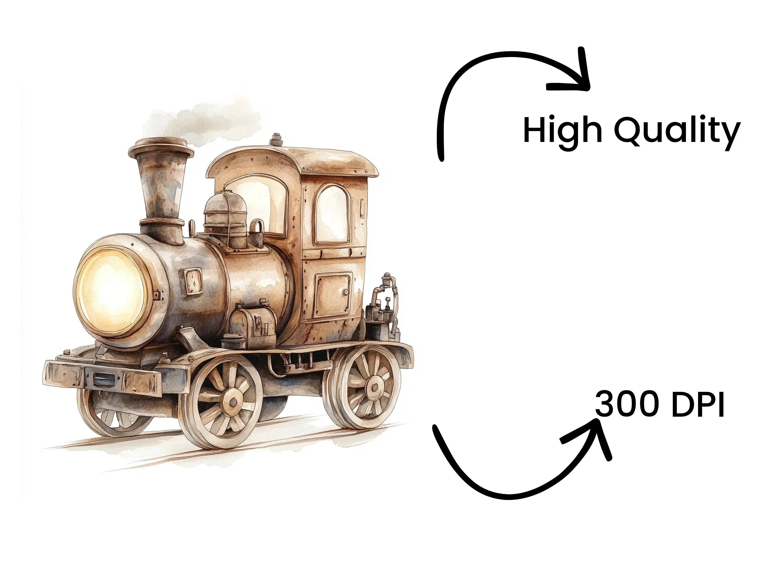 Cute Cartoon Train Clipart Bundle - Image 4