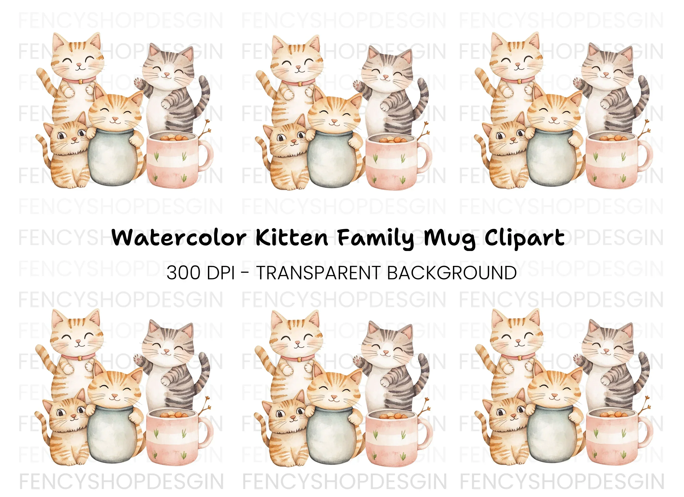 Cute Cat Clipart Bundle
