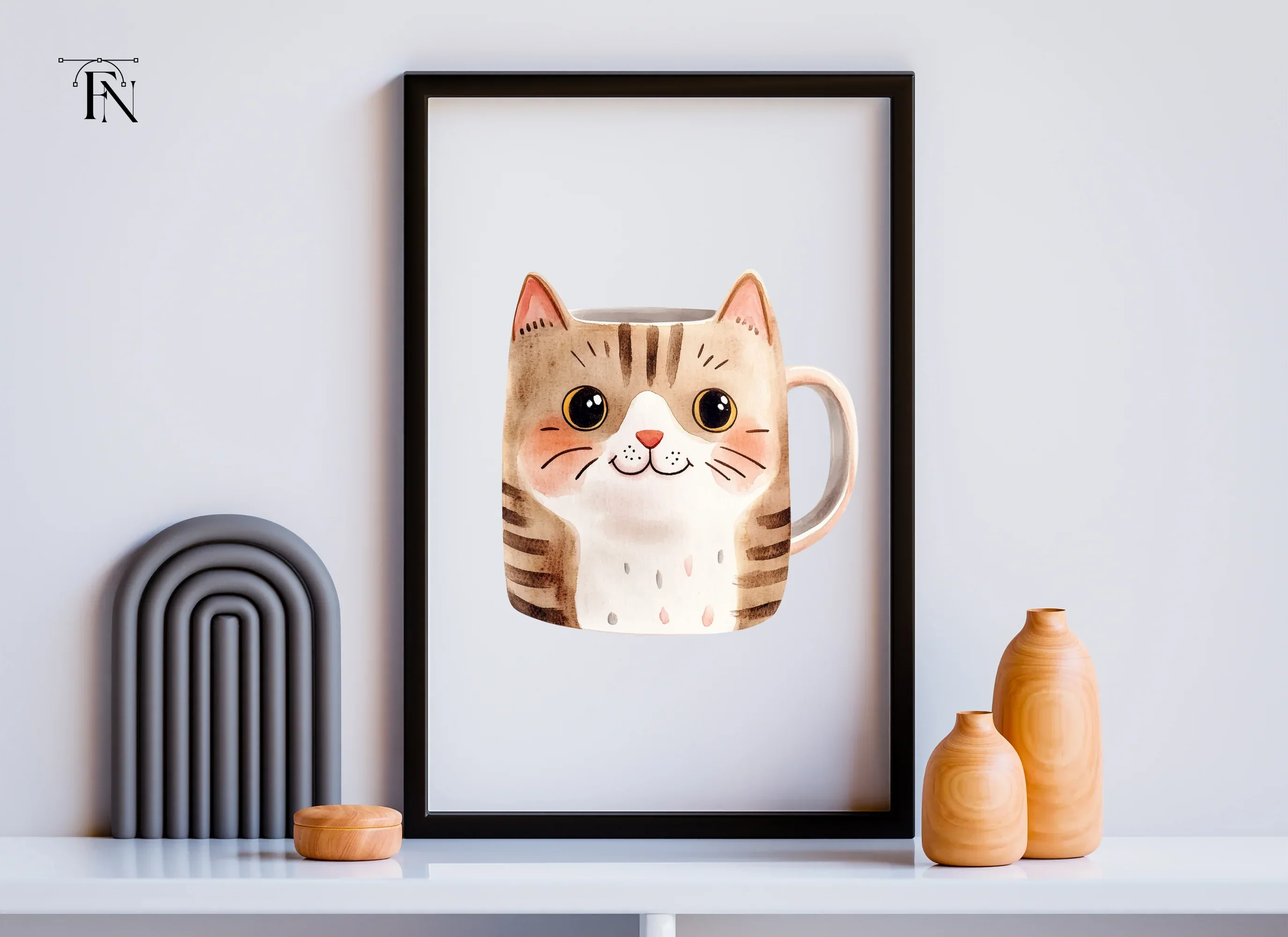 Cute Cat Mugs Clipart Bundle - Image 6