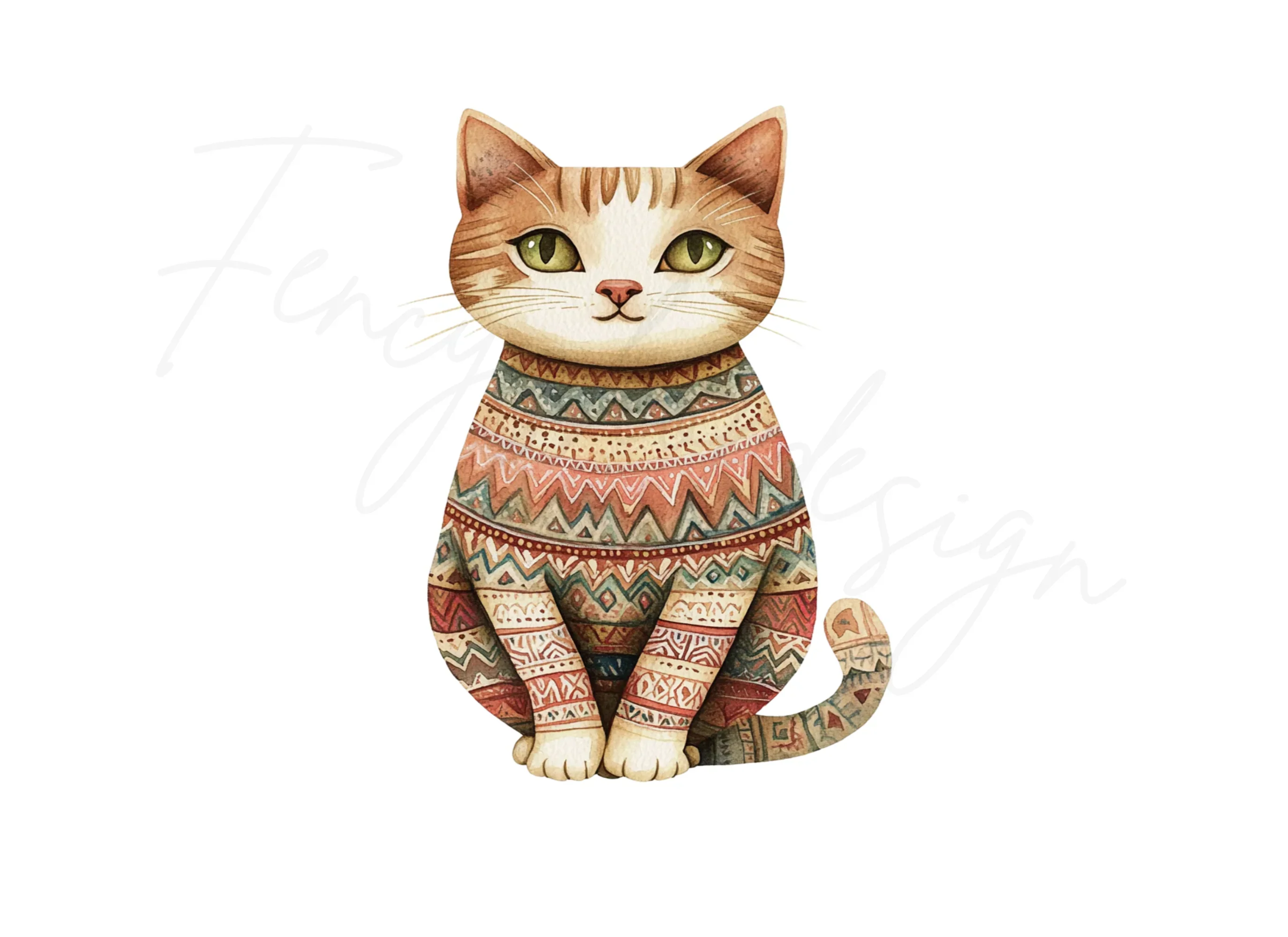 Cute Cats in Sweaters Clipart Bundle - Image 3