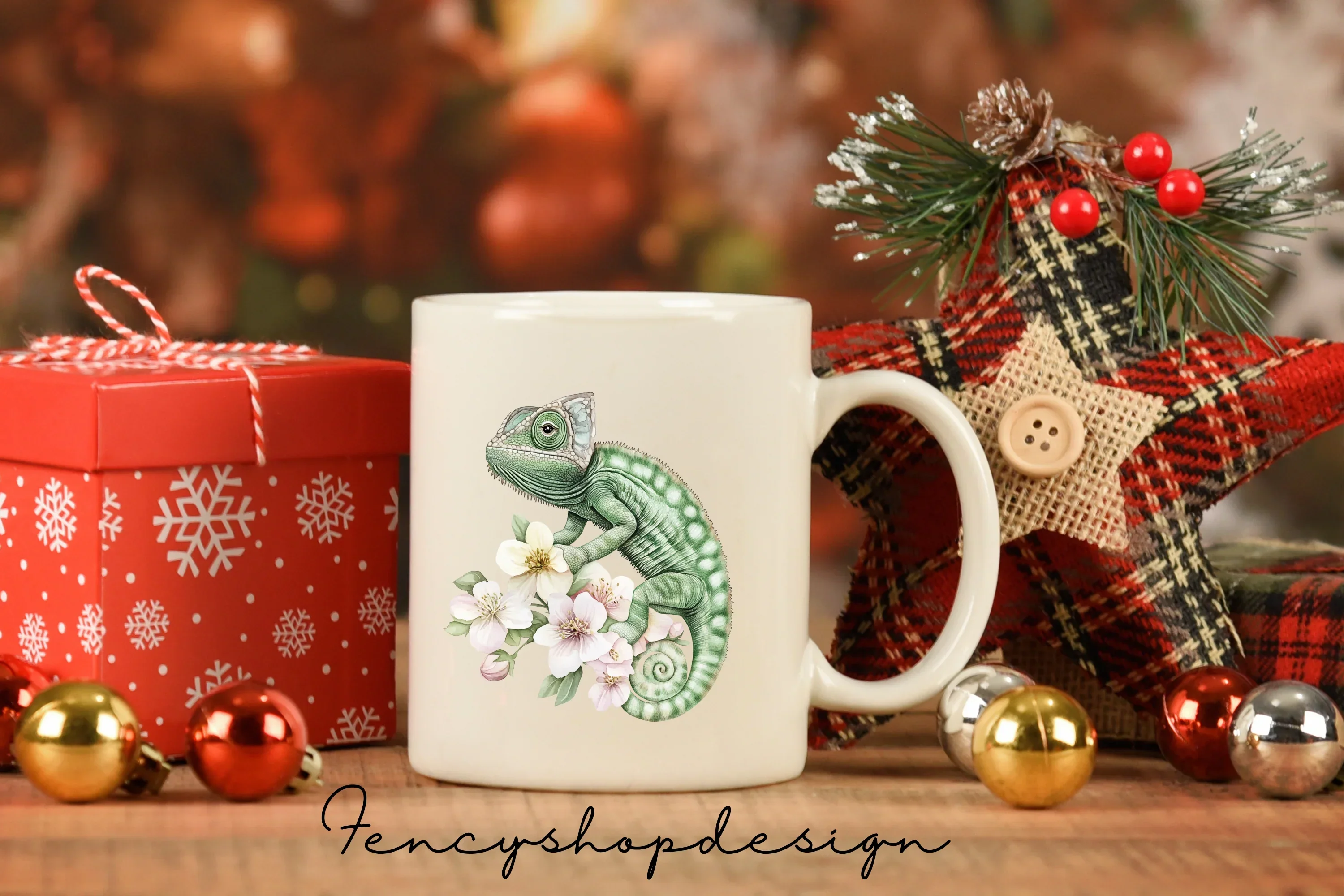 Cute Chameleon Floral Clipart Bundle - Image 6