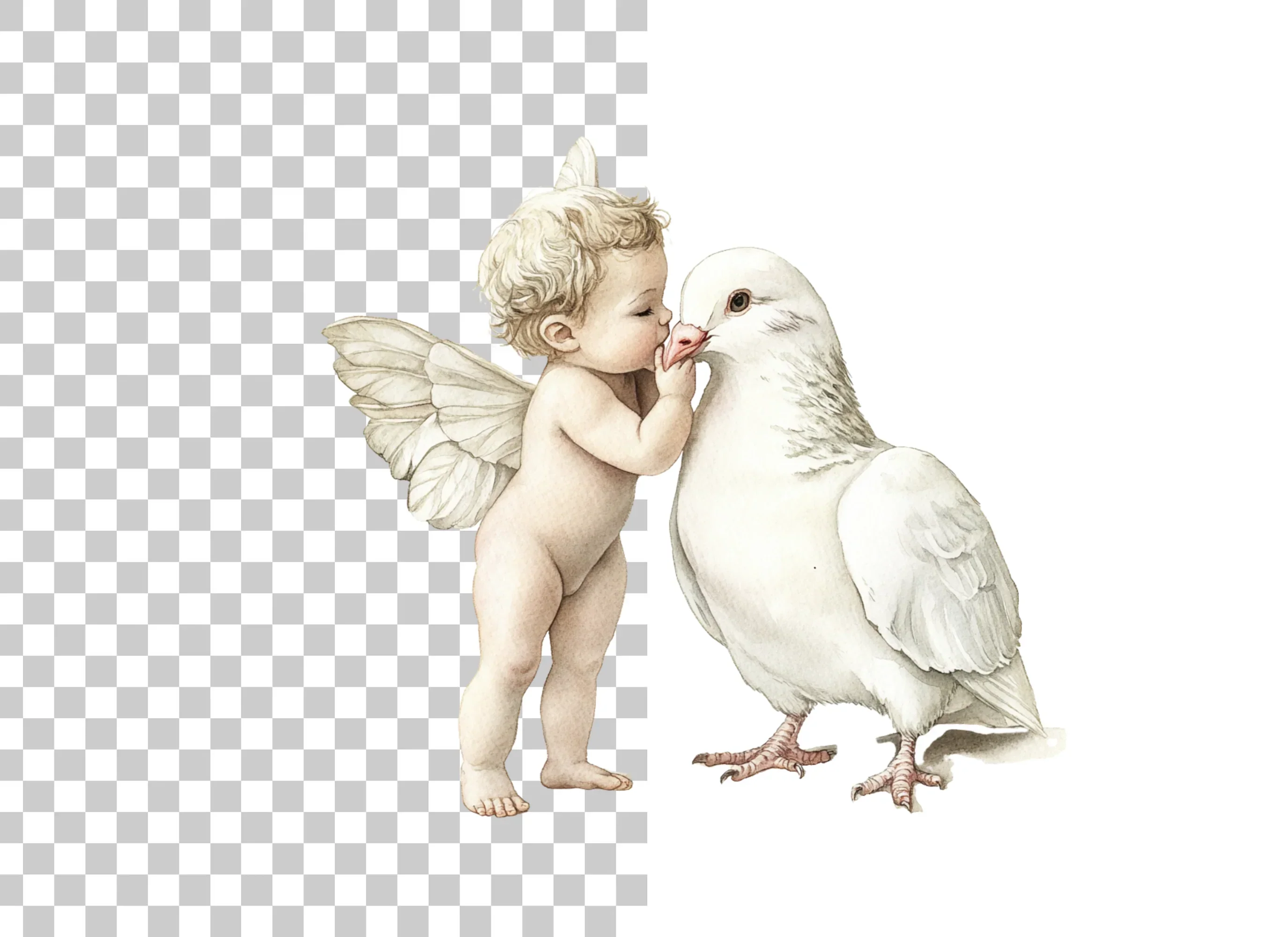 Cute Cherubs and Doves Clipart Bundle - Image 6
