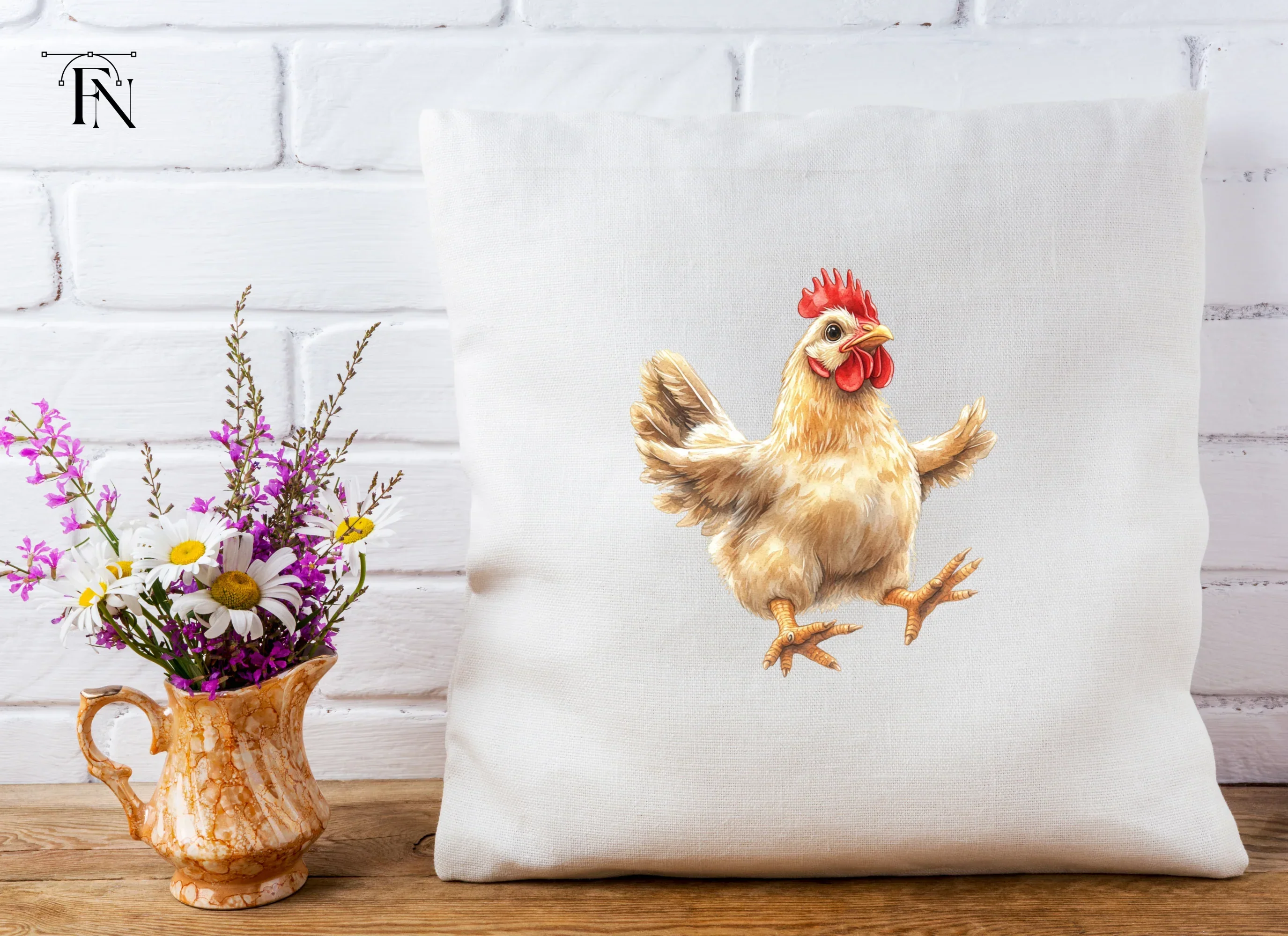 Cute Chicken Duo Clipart Bundle - Image 5