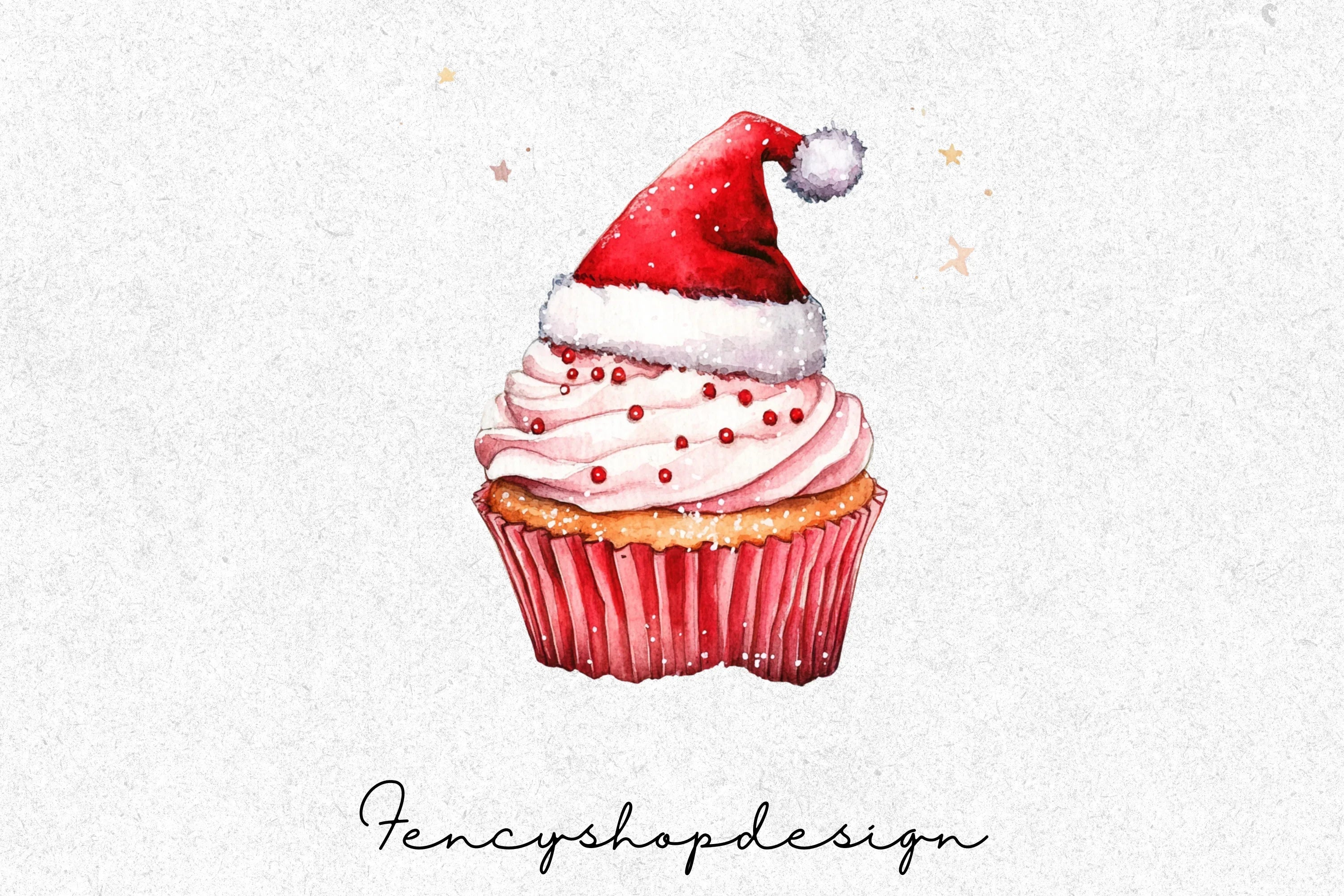 Cute Christmas Bear and Cupcakes Clipart Bundle - Image 4