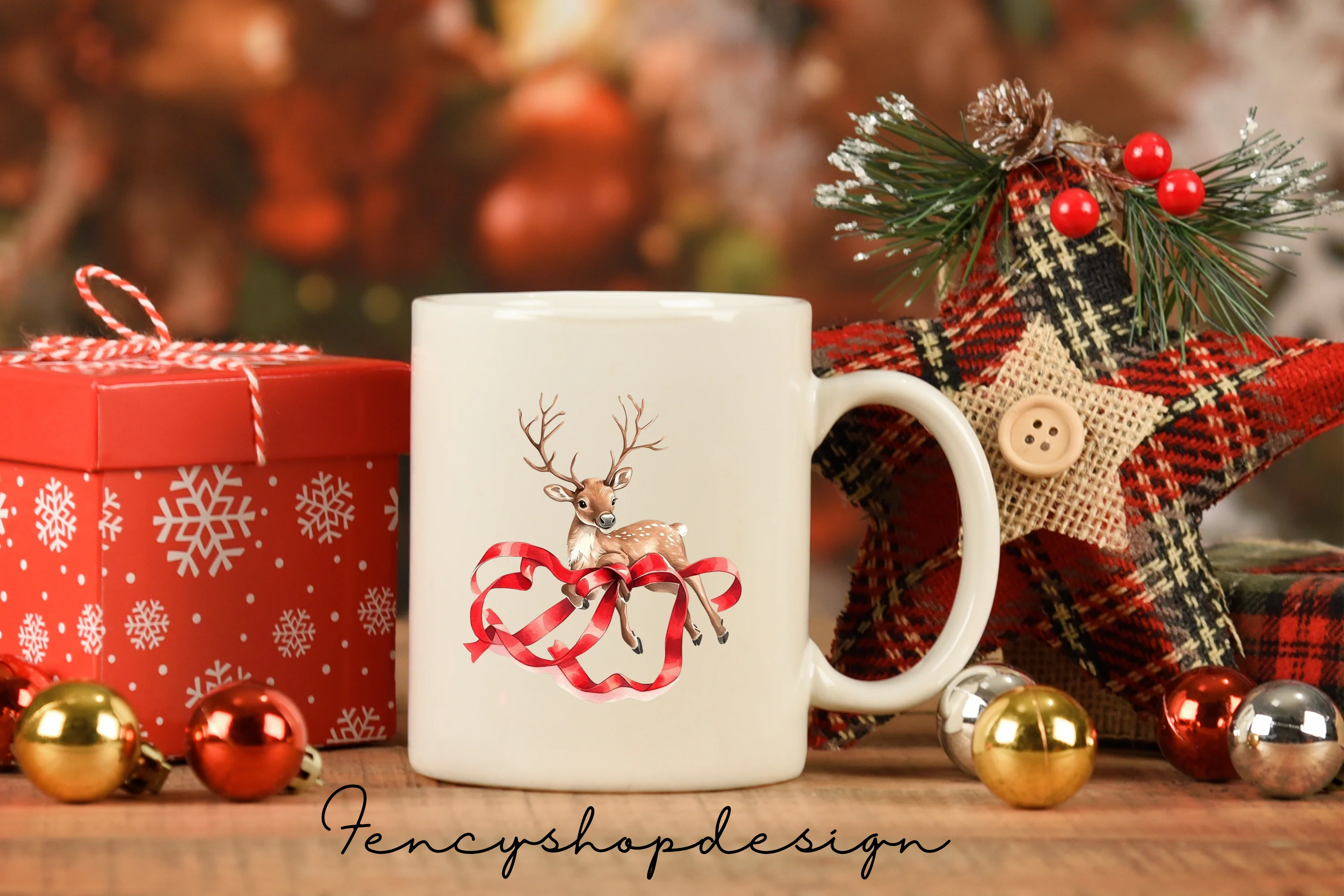 Cute Christmas Deer Clipart Bundle - Image 7