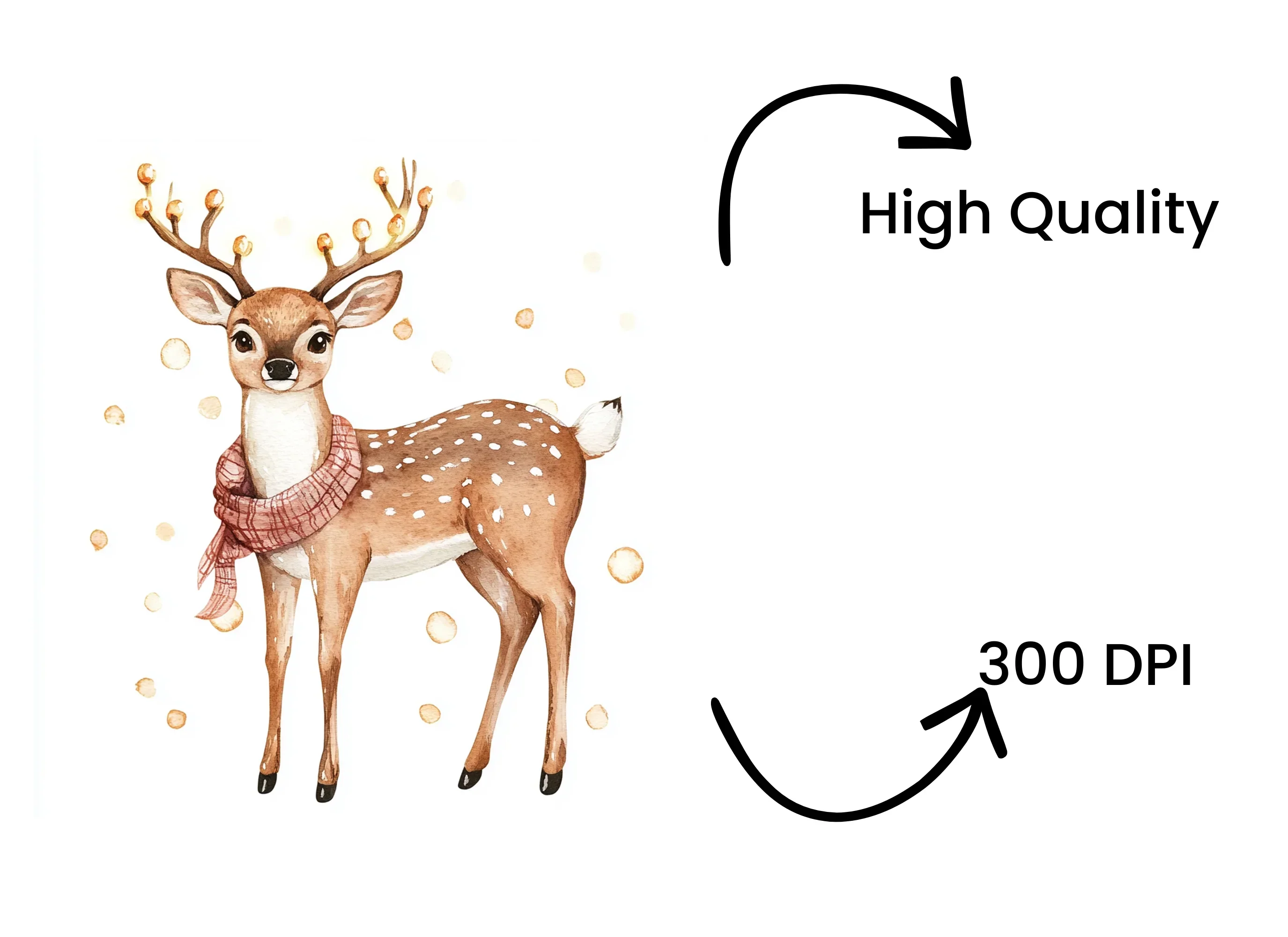 Cute Christmas Deer Clipart Bundle - Image 4