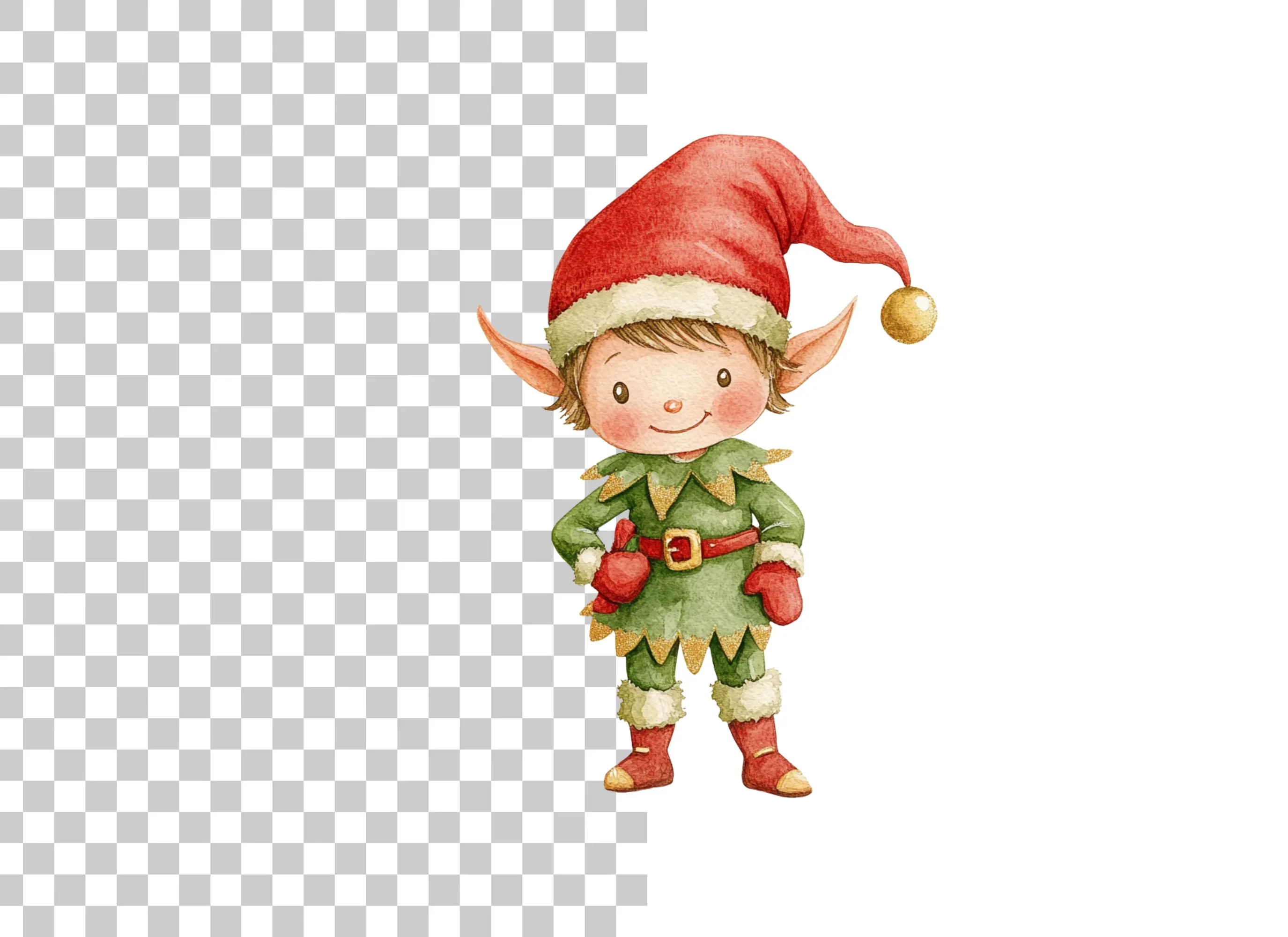Cute Christmas Elves Clipart Bundle - Image 2